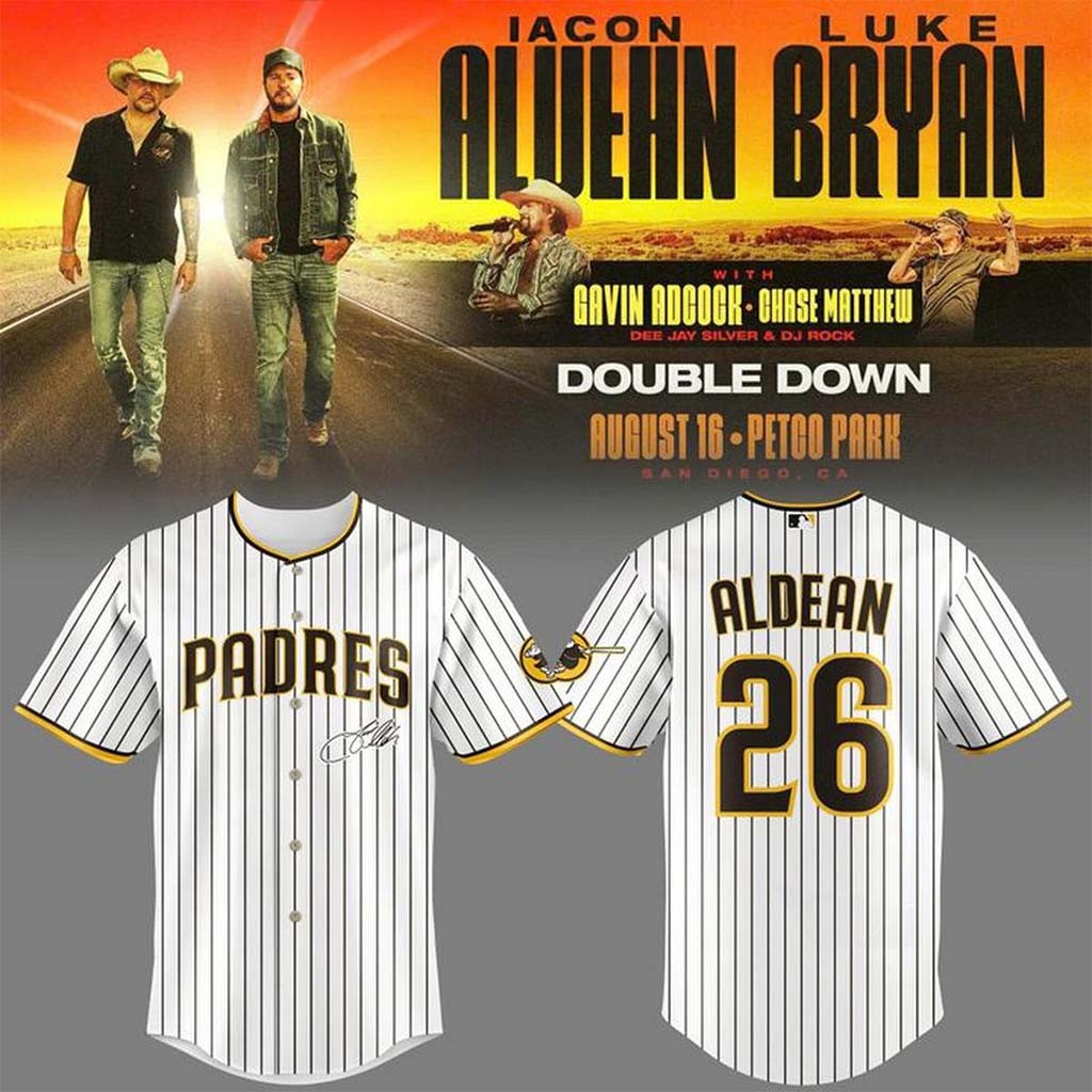 San Diego Padres X Jason Aldean Double Town Tour 2026 Jersey SD Padres Merch Best Fan Gifts - Kdjoy