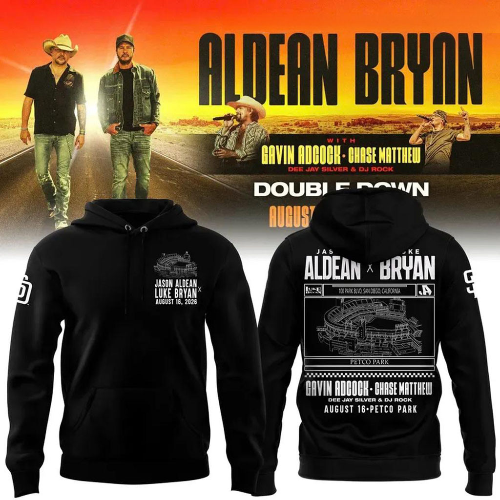 San Diego Padres x Jason Aldean Luke Bryan Double Down Tour 2026 Hoodie Padres Merch Fan Gear - Kdjoy