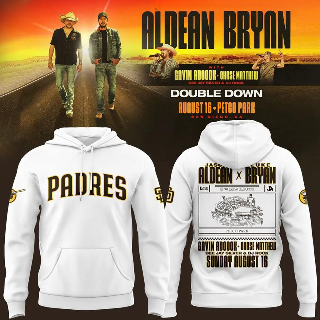 San Diego Padres x Jason Aldean Luke Bryan Double Down Tour 2026 Hoodie Padres Merchandise - Kdjoy