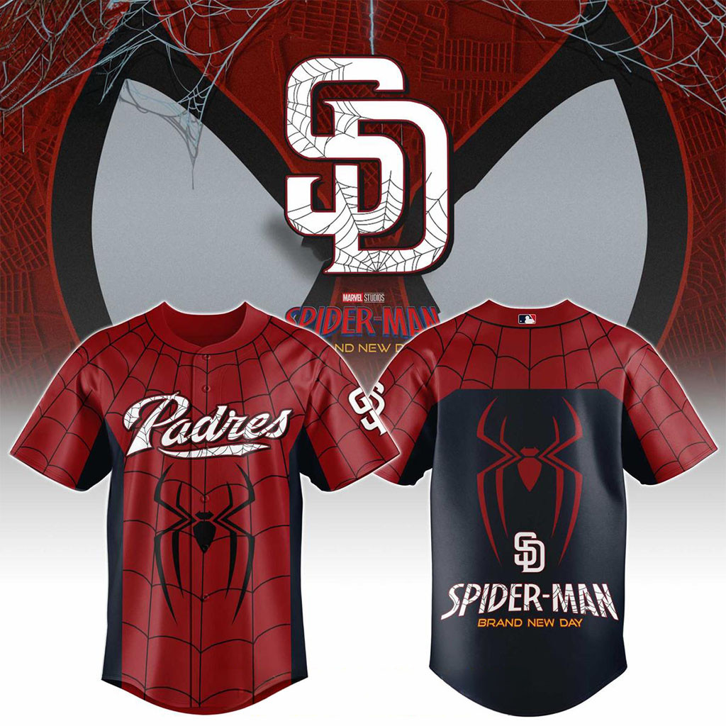 San Diego Padres X Spider-Man Brand New Day 2026 Theme Game Jersey SD Padres Merch Fan Gifts - Kdjoy