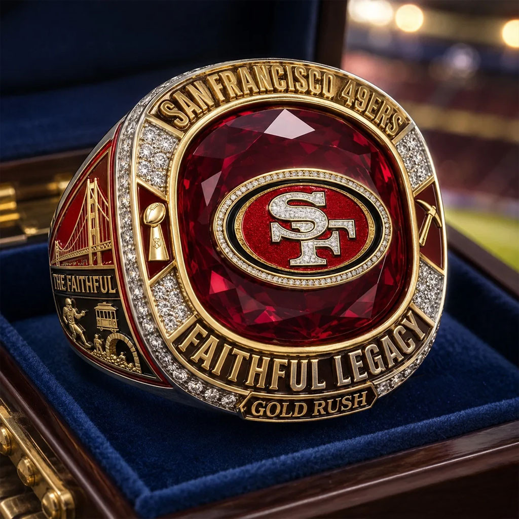 San Francisco 49ers Faithful Legacy Gold Rush Ring SF 49ers Merch Gift For Football Lovers - Kdjoy San Francisco 49ers Faithful Legacy Gold Rush Ring SF 49ers Merch Gift For Football Lovers - Kdjoy