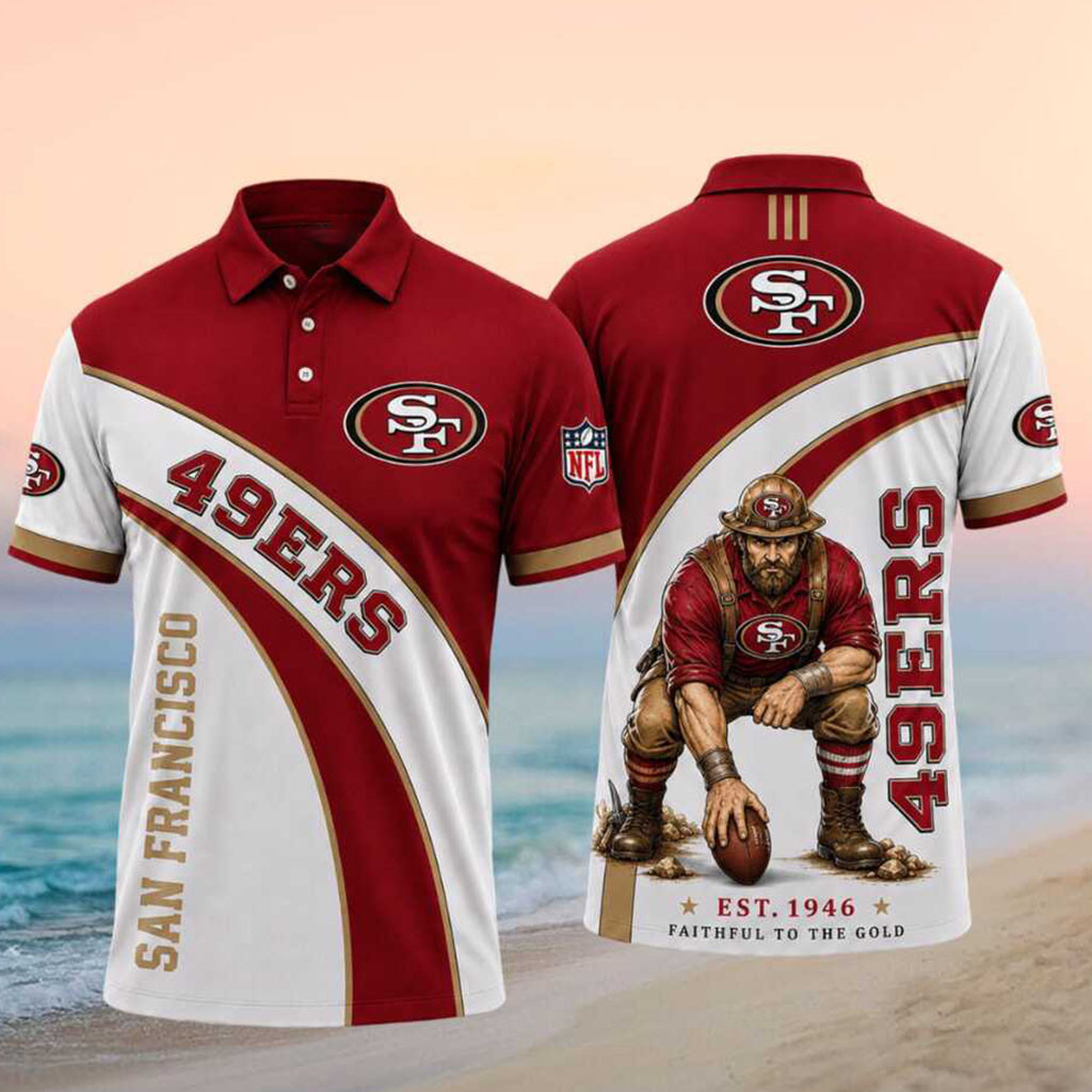 San Francisco 49ers Football Mascot Vintage Polo Shirt Faithful To The Gold SF 49ers Merch - Kdjoy San Francisco 49ers Football Mascot Vintage Polo Shirt Faithful To The Gold SF 49ers Merch - Kdjoy