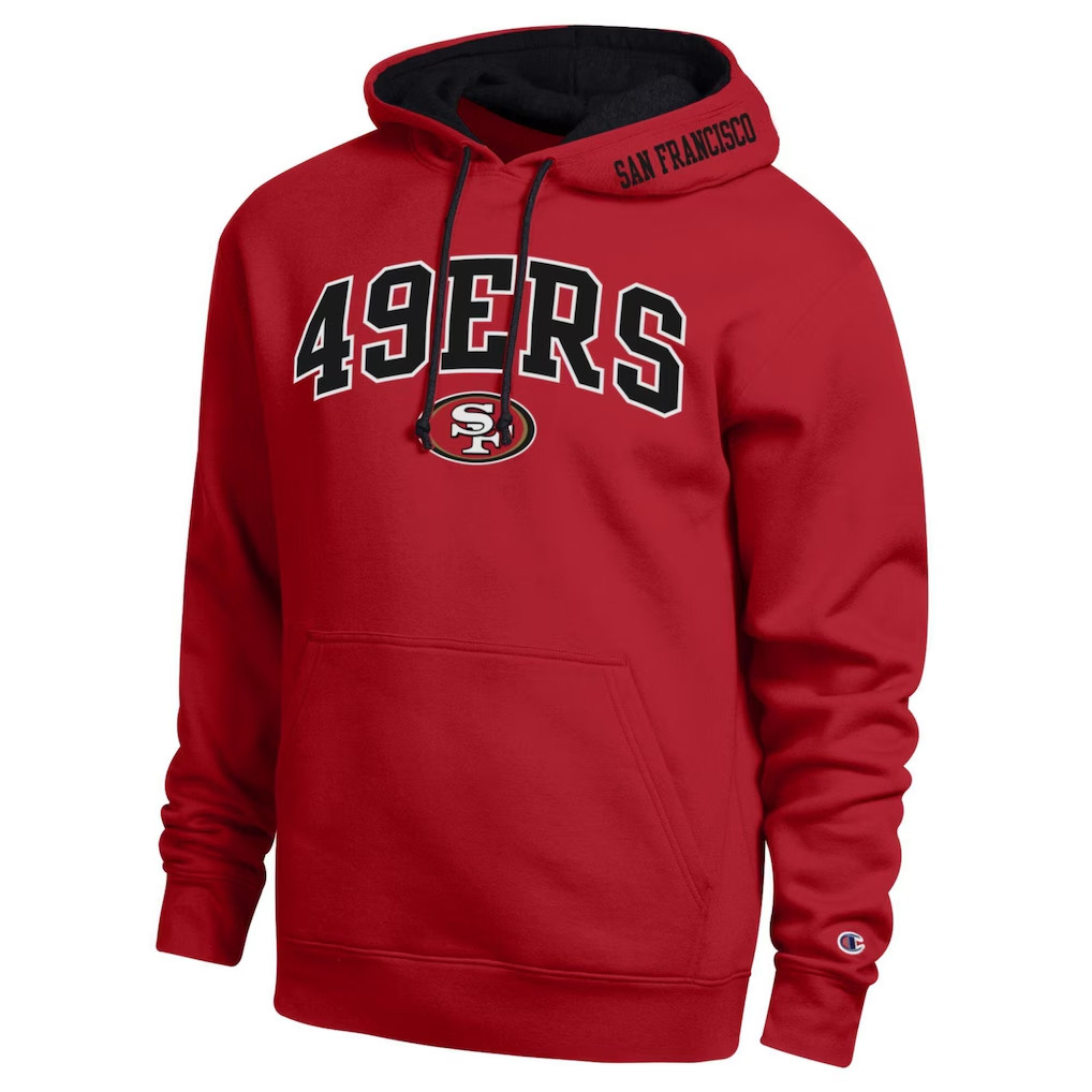 San Francisco 49ers Merch 2026 SF 49ers Champion Contrast Hoodie Best Gift For Football Fans - Kdjoy