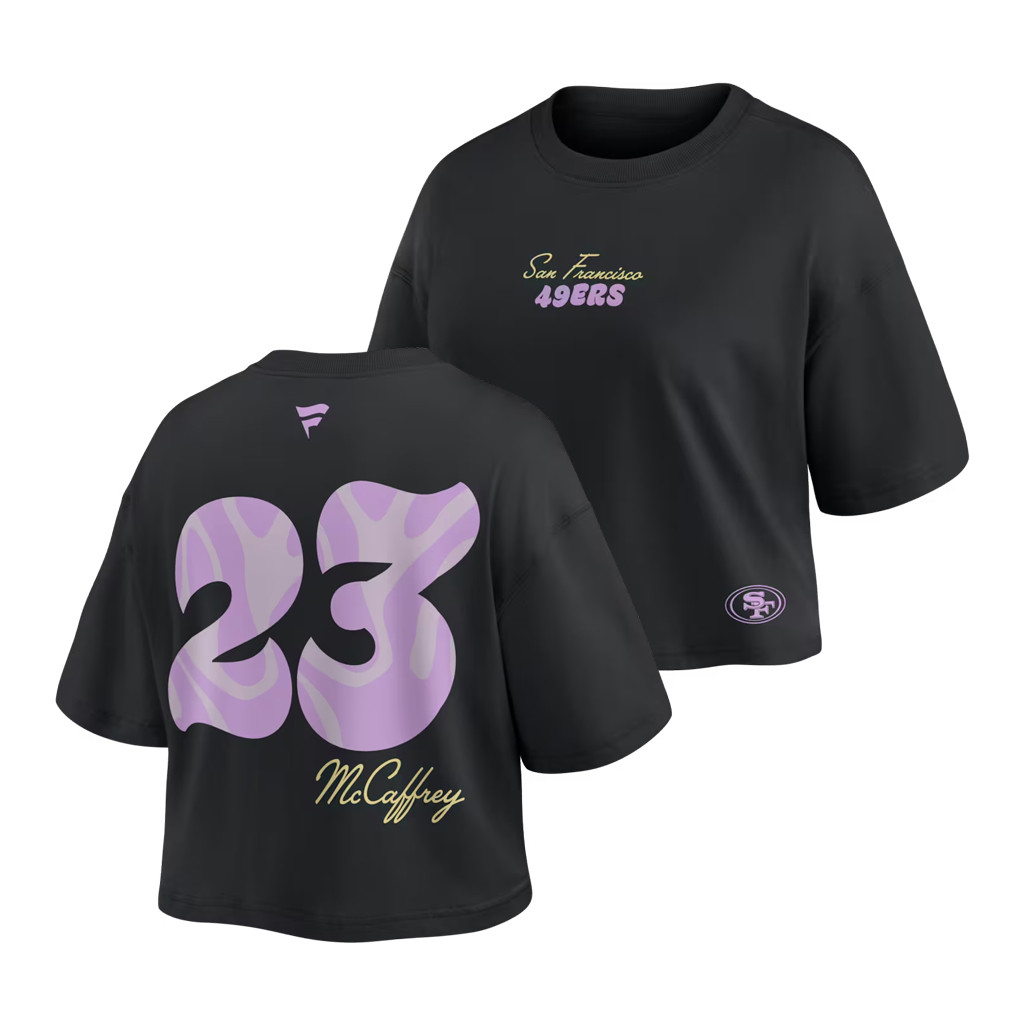 San Francisco 49ers Merch #23 Christian McCaffrey Cropped T-Shirt Football Fan Apparel Her Gift - Kdjoy San Francisco 49ers Merch #23 Christian McCaffrey Cropped T-Shirt Football Fan Apparel Her Gift - Kdjoy