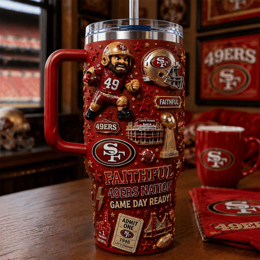 San Francisco 49ers Merch Faithful 49ers Nation Game Day Ready Tumbler Gifts For Fans - Kdjoy
