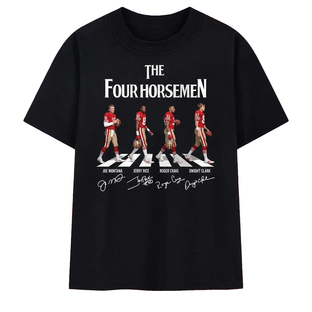 San Francisco 49ers Merch The Four Horsemen Abbey Road Signatures Shirt 49ers Fans Gifts - Kdjoy