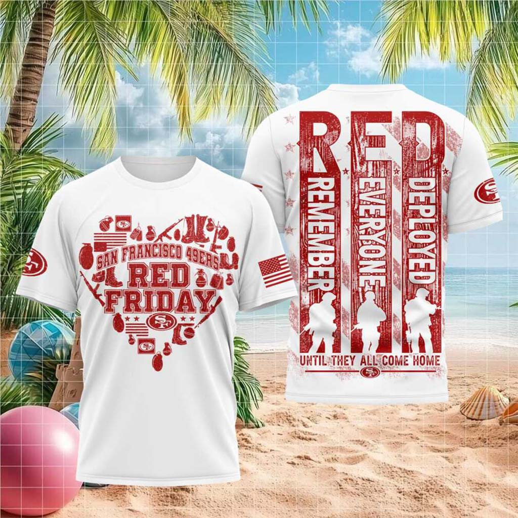 San Francisco 49ers Red Friday Military Support Shirt SF 49ers Merch Gift Ideas For Veteran - Kdjoy