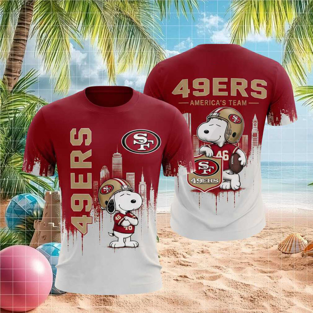 San Francisco 49ers Snoopy Football Shirt SF 49ers Merch America's Team Tee Gift For Fans - Kdjoy San Francisco 49ers Snoopy Football Shirt SF 49ers Merch America's Team Tee Gift For Fans - Kdjoy