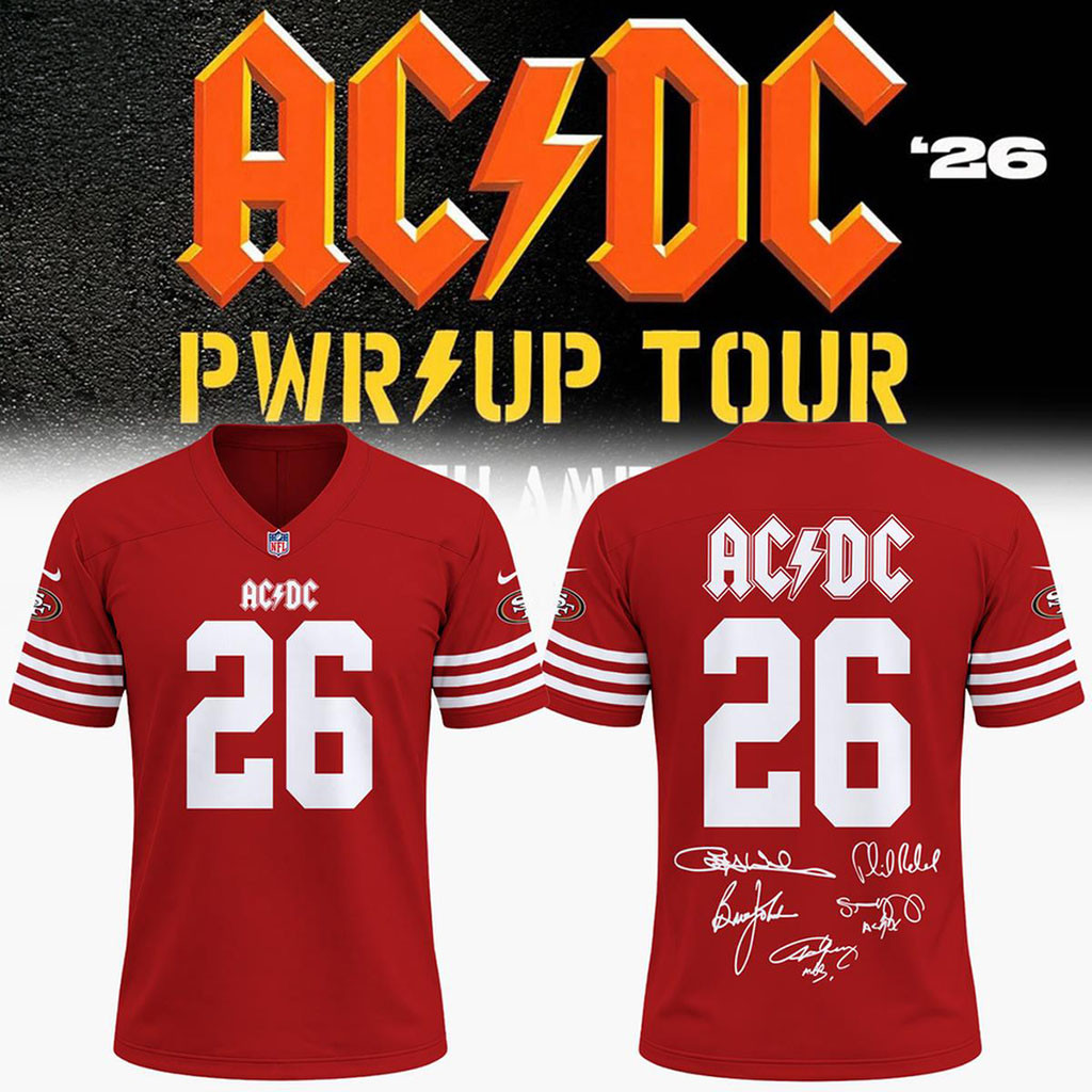 San Francisco 49ers X ACDC Merch Power Up Tour 2026 Football Jersey Gift Ideas For Fans - Kdjoy San Francisco 49ers X ACDC Merch Power Up Tour 2026 Football Jersey Gift Ideas For Fans - Kdjoy