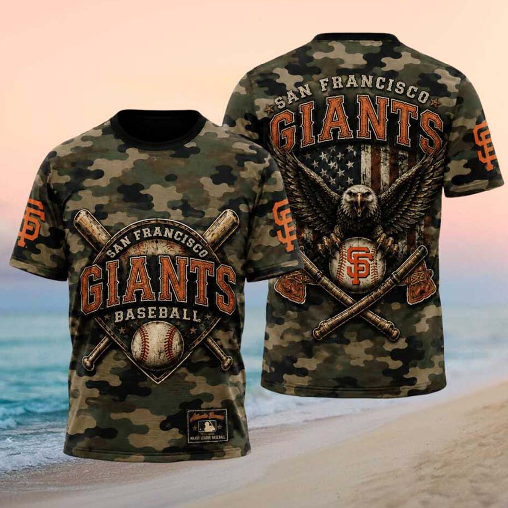 San Francisco Giants Baseball Eagle Patriotic Camo T-Shirt SF Giants Merch Present for Game Day