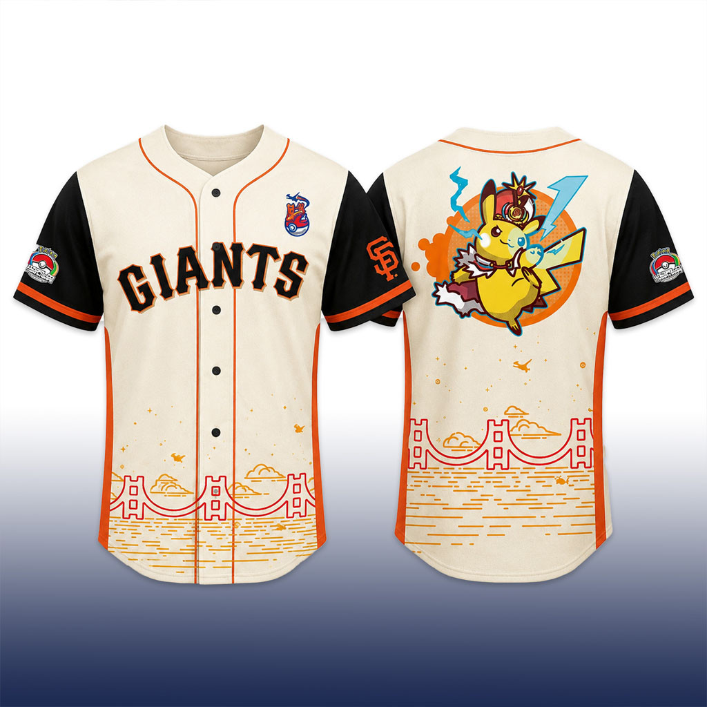 San Francisco Giants Pikachu Pokemon Worlds Night 2026 Baseball Jersey SF Giants Merch - Kdjoy