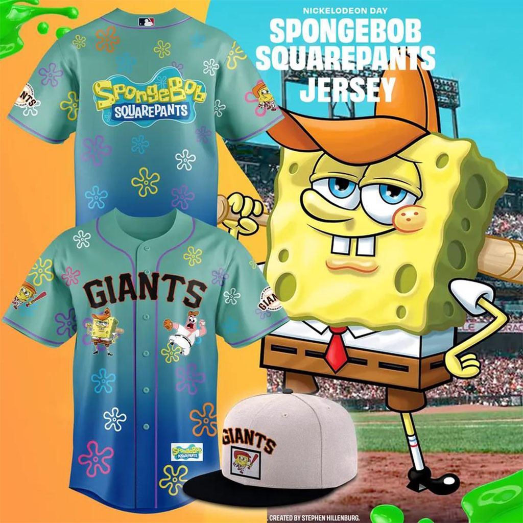 San Francisco Giants x SpongeBob SquarePants 2026 Baseball Jersey Giants Merch Fans Gifts - Kdjoy San Francisco Giants x SpongeBob SquarePants 2026 Baseball Jersey Giants Merch Fans Gifts - Kdjoy