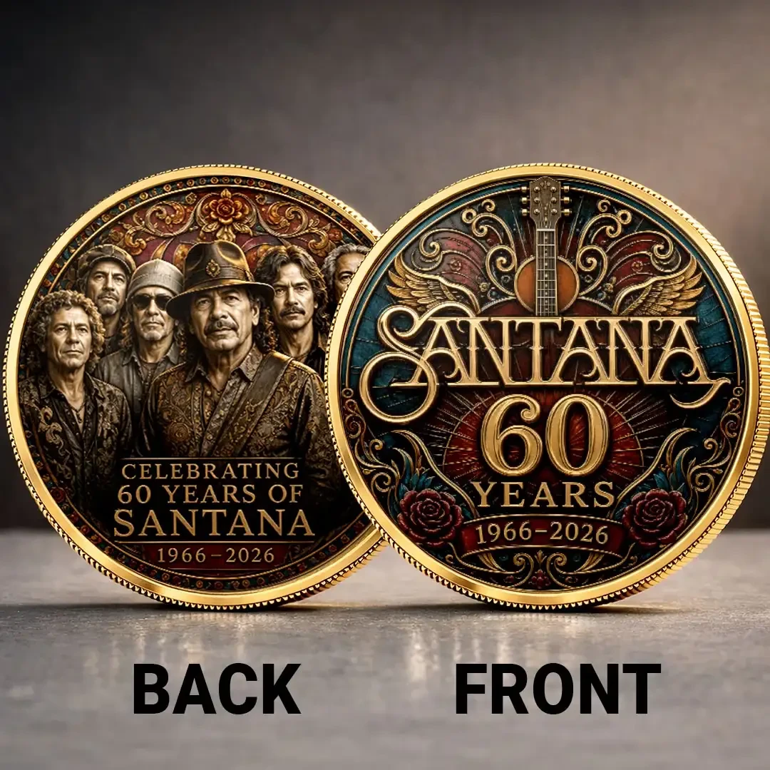 Santana 60th Anniversary Commemorative Coin Santana Merch 2026 Gift For Rock Fans - Kdjoy Santana 60th Anniversary Commemorative Coin Santana Merch 2026 Gift For Rock Fans - Kdjoy
