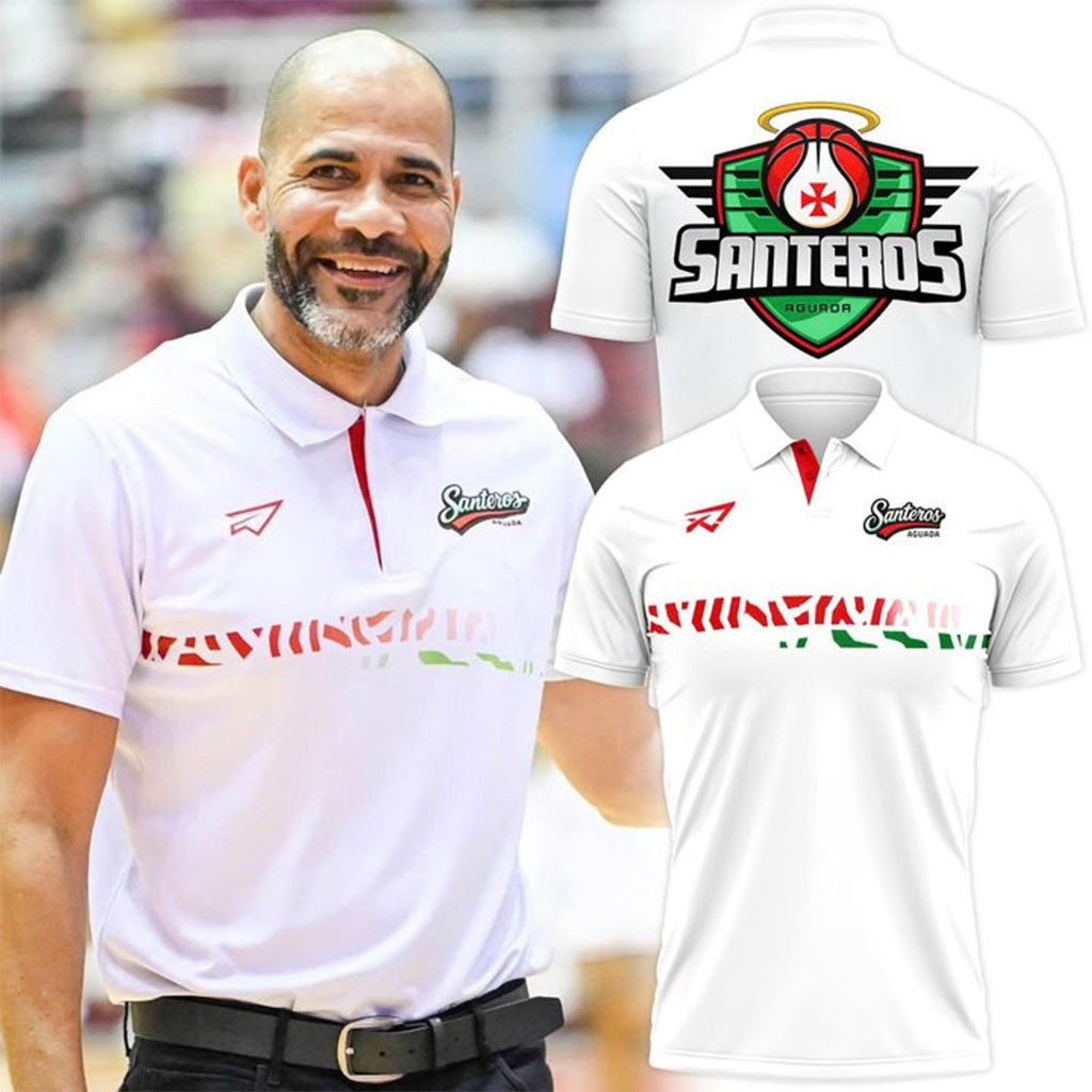 Santeros De Aguada Blanco Polo Shirt Diseno Deportivo Para Verdaderos Fanaticos Clothing - Kdjoy
