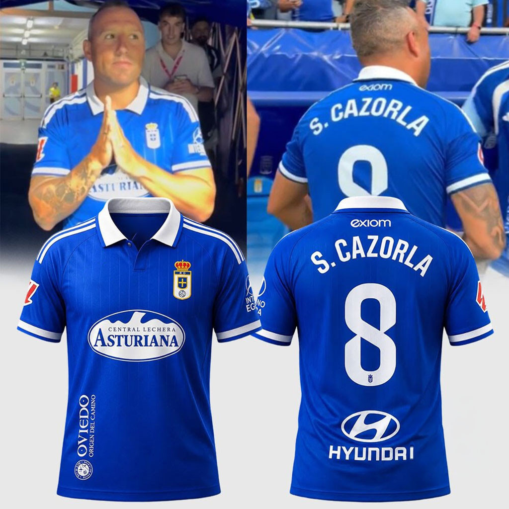 Santi Cazorla Real Oviedo 2026 27 Home Jersey #8 Santi Cazorla Merch Gift For Soccer Fans - Kdjoy