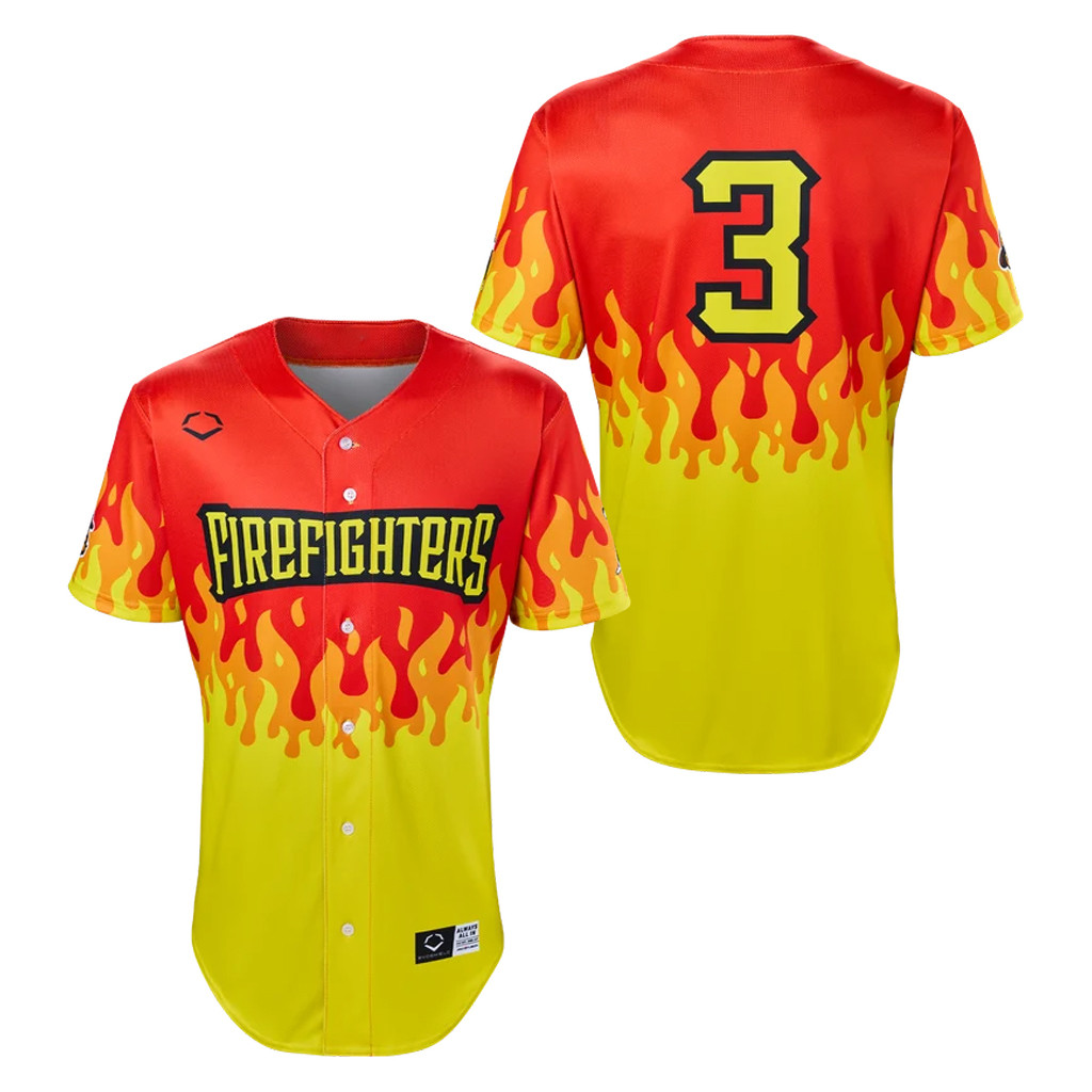 Savannah Bananas Merch 2026 Firefighters BBCL Jersey Red Flame Jersey Present For Baseball Fans - Kdjoy