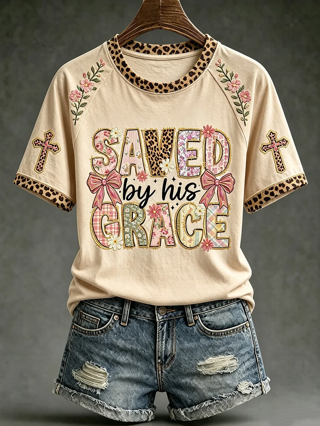 Saved By His Grace T-Shirt Christian Faith Shirt Meaningful Gifts For Her - Kdjoy
