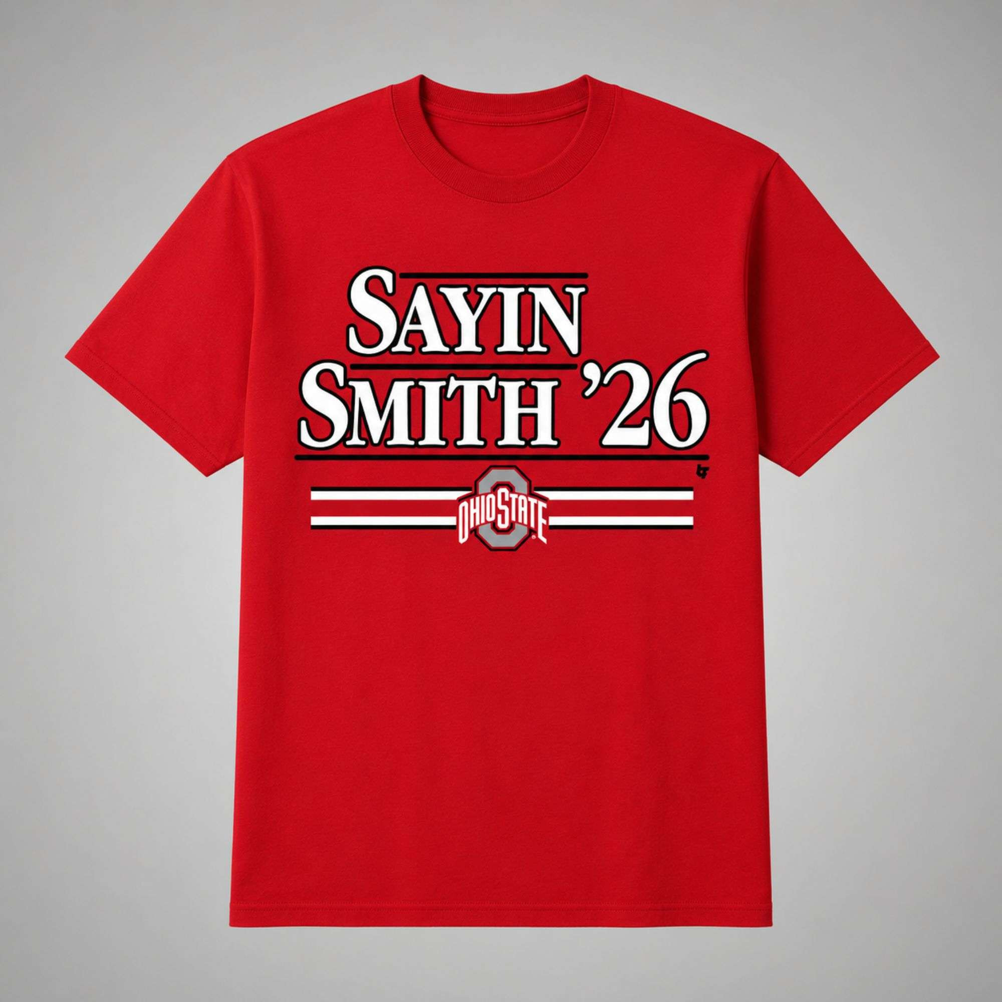 Sayin Smith 26 Ohio State Football Campaign T-Shirt Buckeyes Merch Gift For Football Lover - Kdjoy Sayin Smith 26 Ohio State Football Campaign T-Shirt Buckeyes Merch Gift For Football Lover - Kdjoy