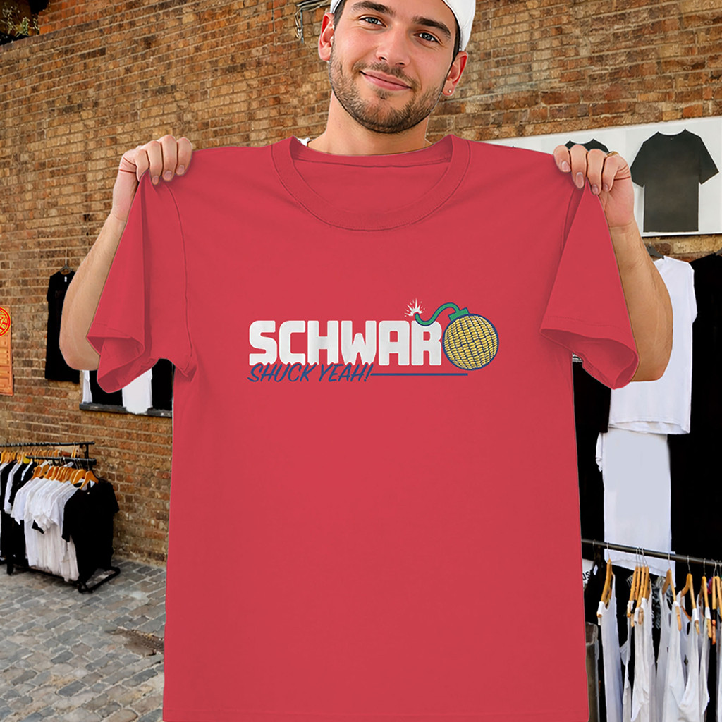 Schwar Shuck Yeah Shirt Kyle Schwarber Corn Bomb Phillies Merch Philadelphia Baseball T-Shirt - Kdjoy