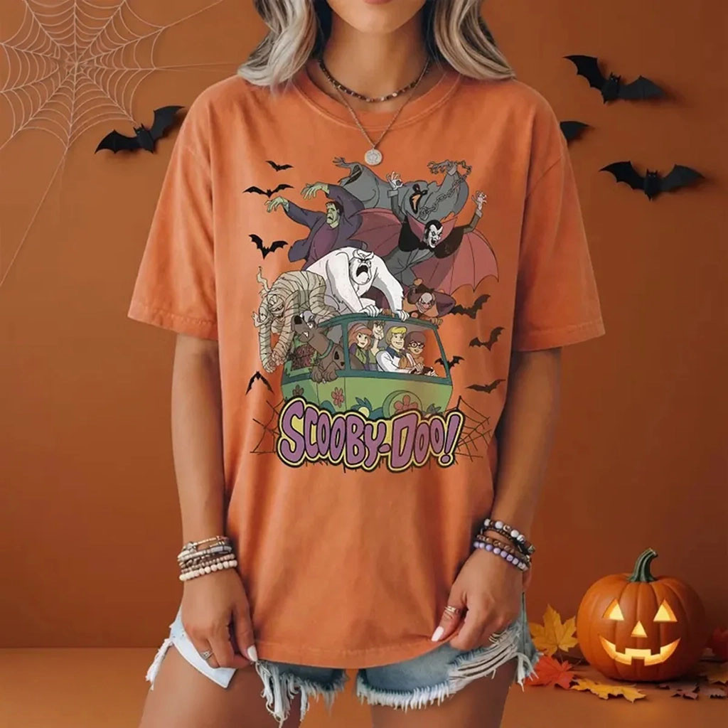 Scooby Doo Halloween T-Shirt Vintage Cartoon Horror Shirt Scooby Doo Merch Cartoon Lover Gifts - Kdjoy