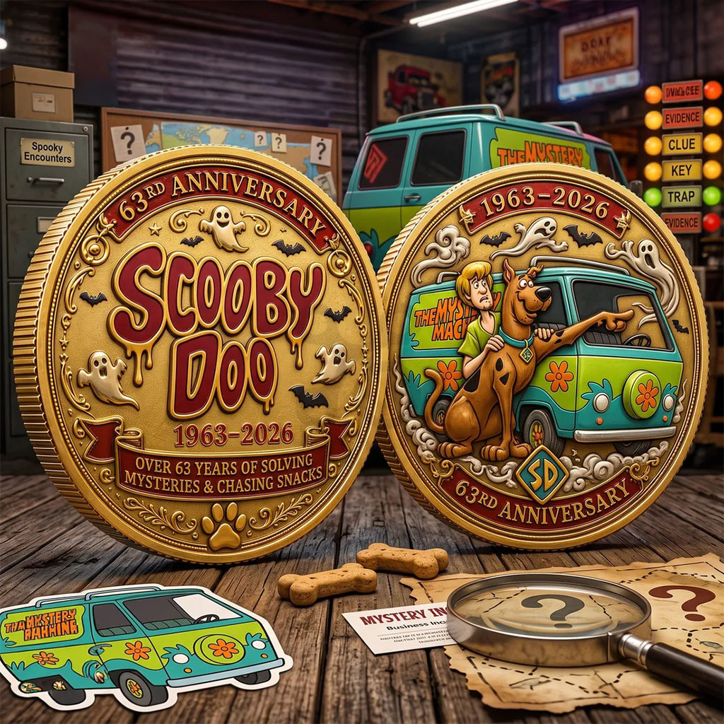 Scooby Doo Mystery Machine 63rd Anniversary Coin Scooby Doo Merch Display Decorations - Kdjoy