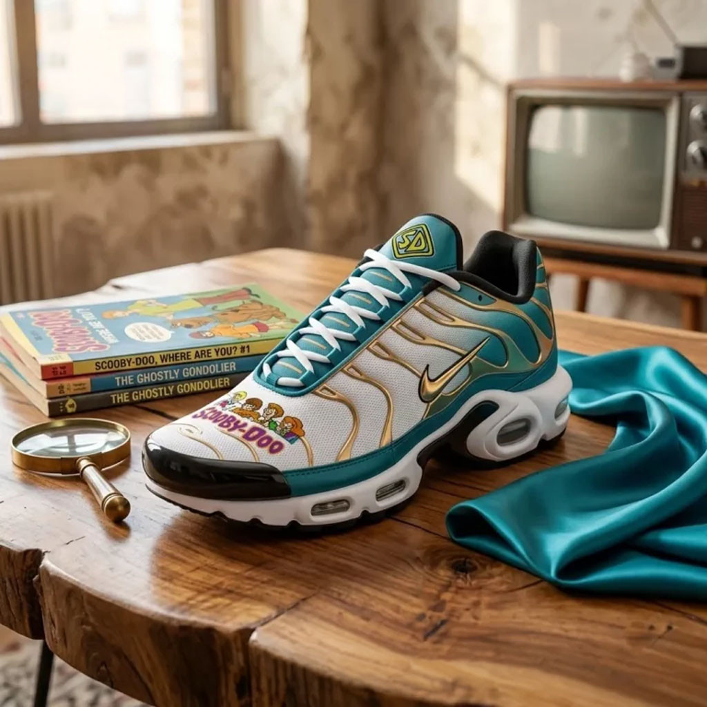 Scooby Doo Mystery Machine Teal Shoes Sneakers Scooby Doo Merch Birthday Gift For Brothers - Kdjoy Scooby Doo Mystery Machine Teal Shoes Sneakers Scooby Doo Merch Birthday Gift For Brothers - Kdjoy