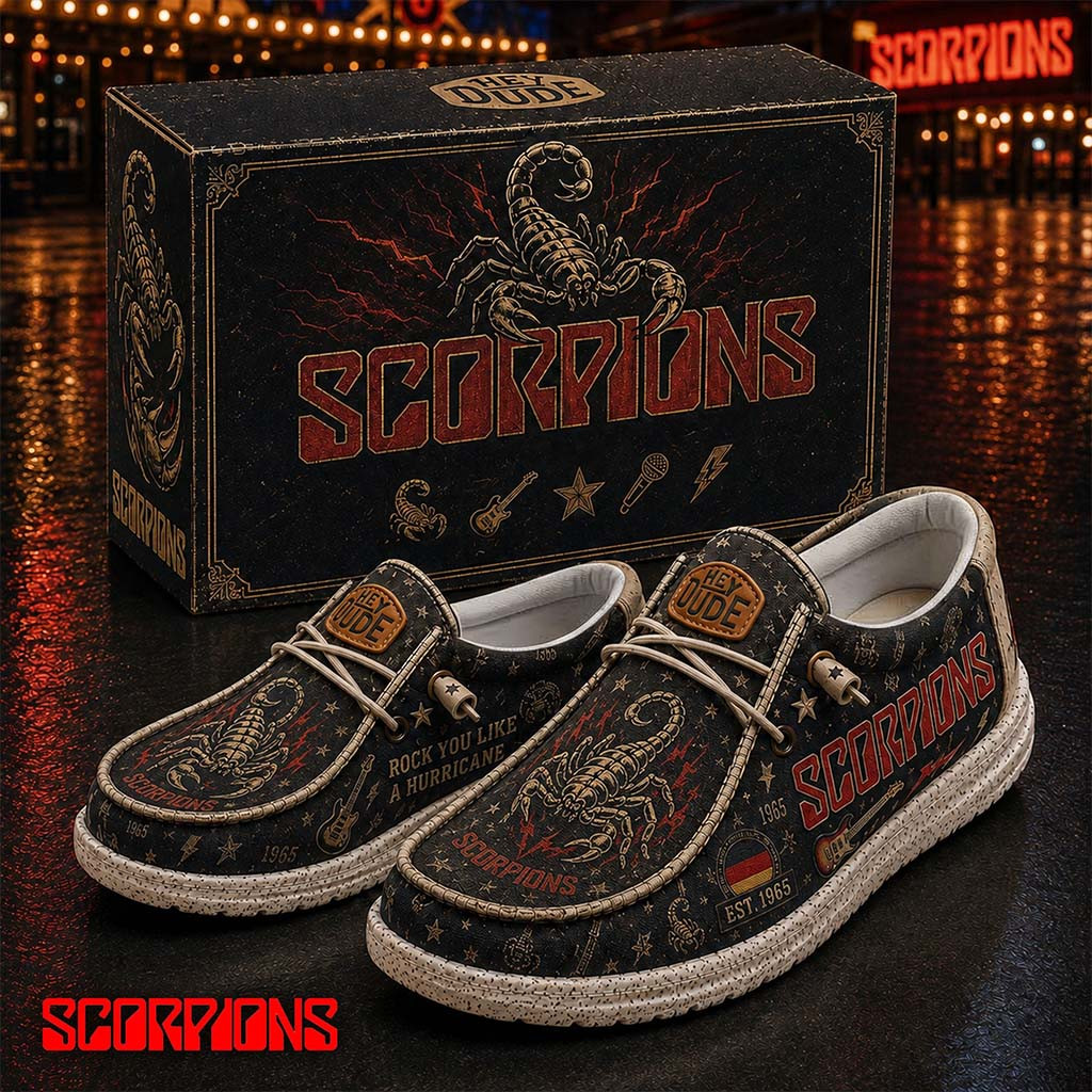 Scorpions Rock You Like A Hurricane Shoes Scorpions Merch Present For Band Fans - Kdjoy