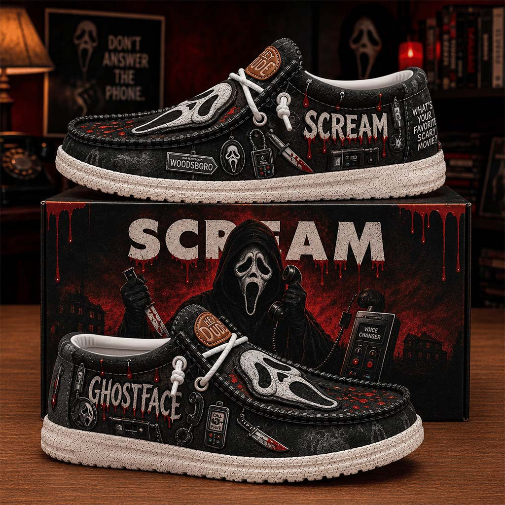 Scream Ghostface Shoes What's Your Favorite Scary Movie Loafers Scream Merch Horror Fan Gifts - Kdjoy
