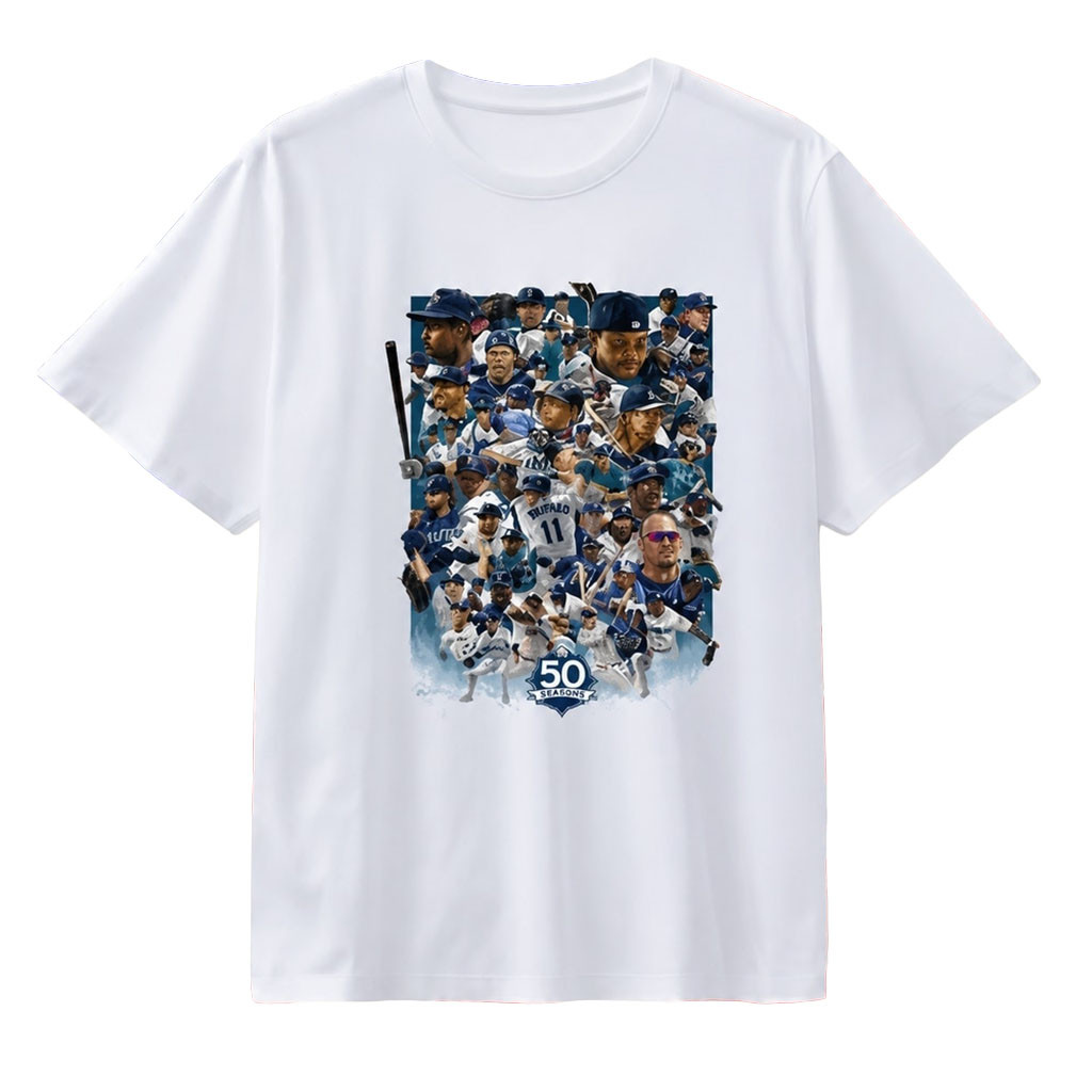 Seattle Mariners 50 Seasons Collage Shirt Mariners Legends Graphic Shirt Baseball Gifts - Kdjoy
