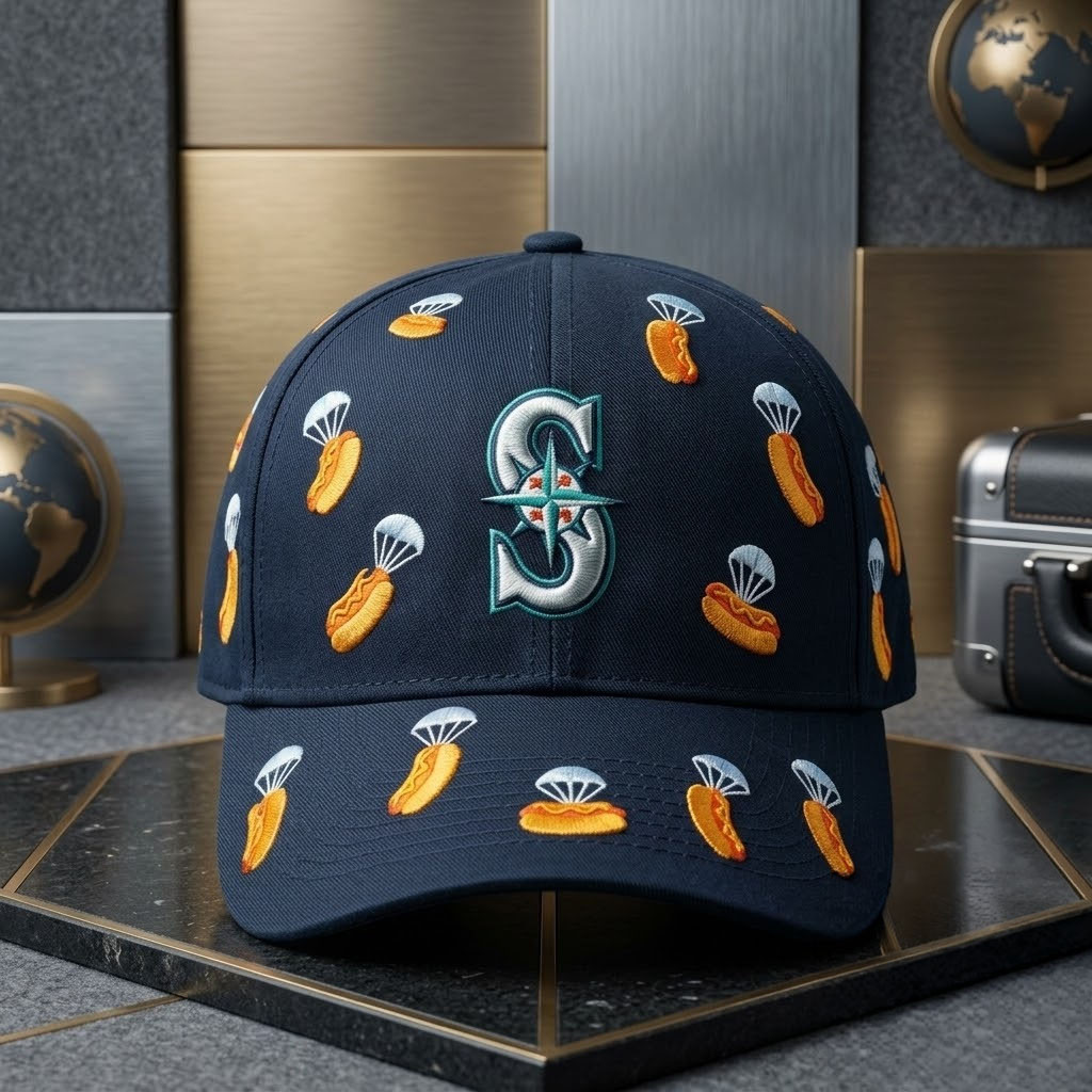 Seattle Mariners Hot Dog from Heaven Night Hat Embroidered Mariners Merch Gifts For Fan - Kdjoy