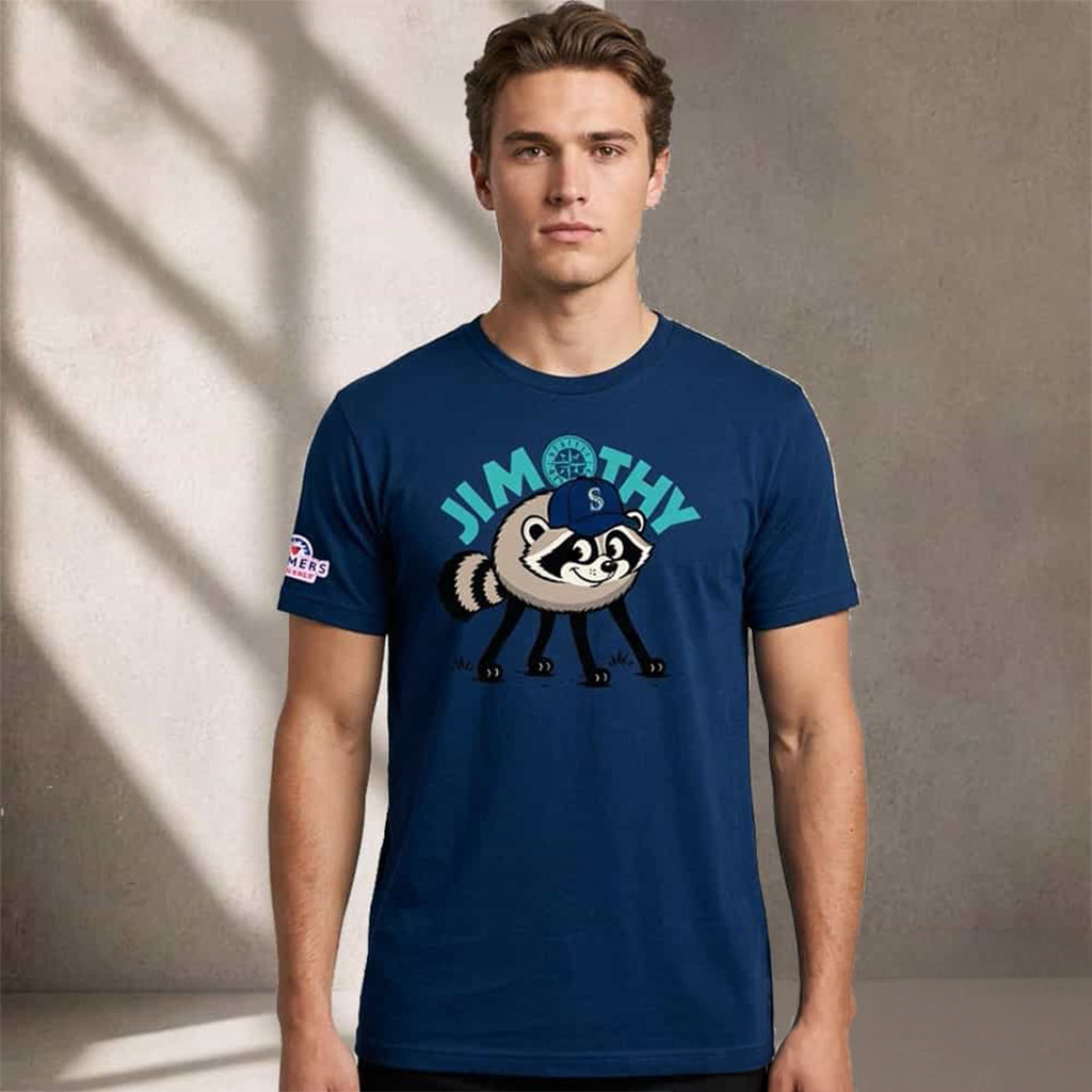 Seattle Mariners Jimothy Night Raccoon T-Shirt Mariners Merch Gifts For Baseball Fans - Kdjoy Seattle Mariners Jimothy Night Raccoon T-Shirt Mariners Merch Gifts For Baseball Fans - Kdjoy