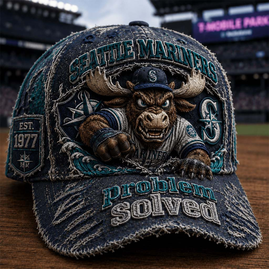 Seattle Mariners Problem Solved Hat Game Day Vintage Cap Seattle Mariners Merch Fan Gifts - Kdjoy