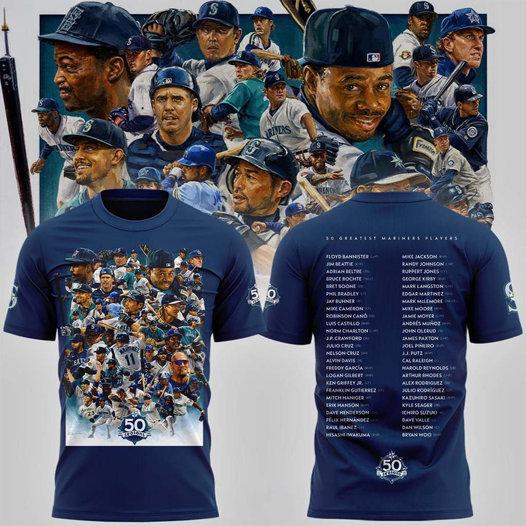 Seattle Mariners The 50 Greatest Mariners Players Of All Time 2026 Shirt Seattle Mariners Merch - Kdjoy
