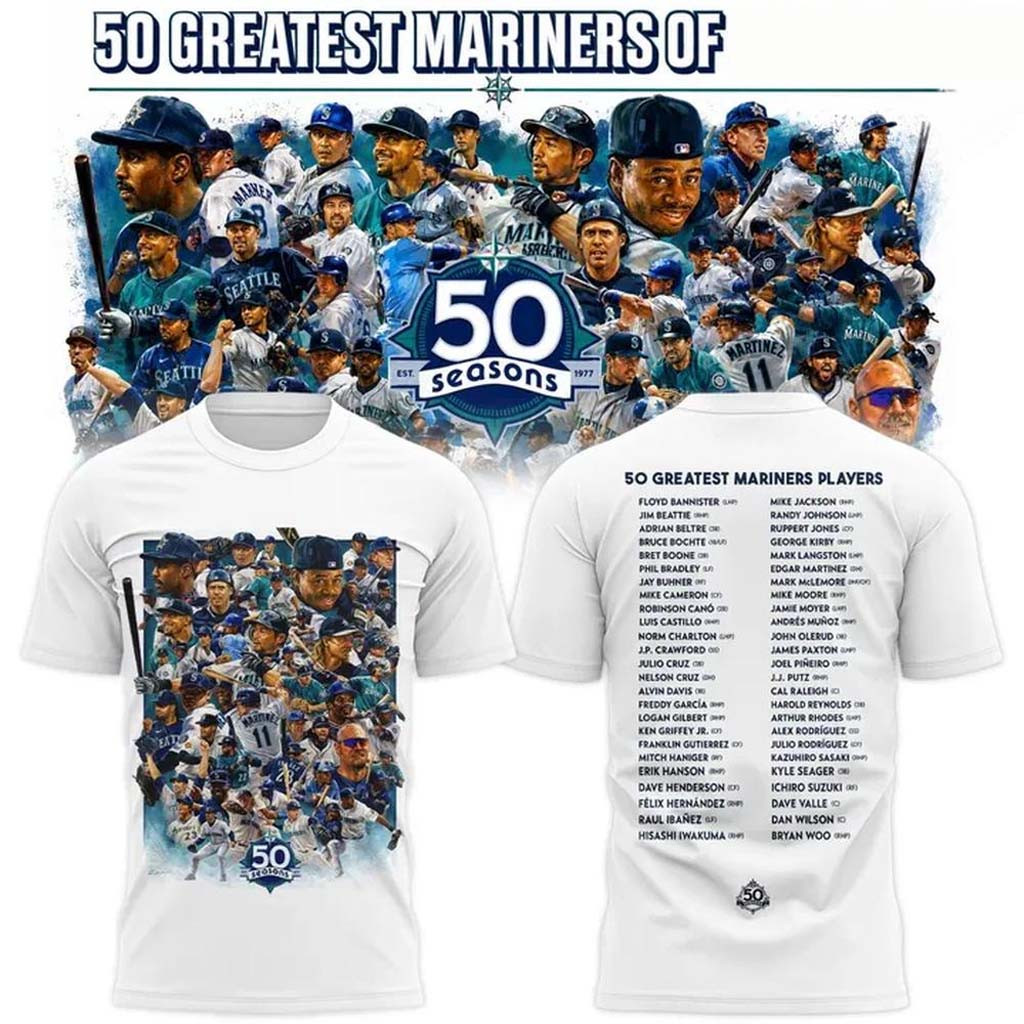 Seattle Mariners x 50 Greatest Players 2026 T-Shirt Mariners Merch Gifts For Baseball Lovers