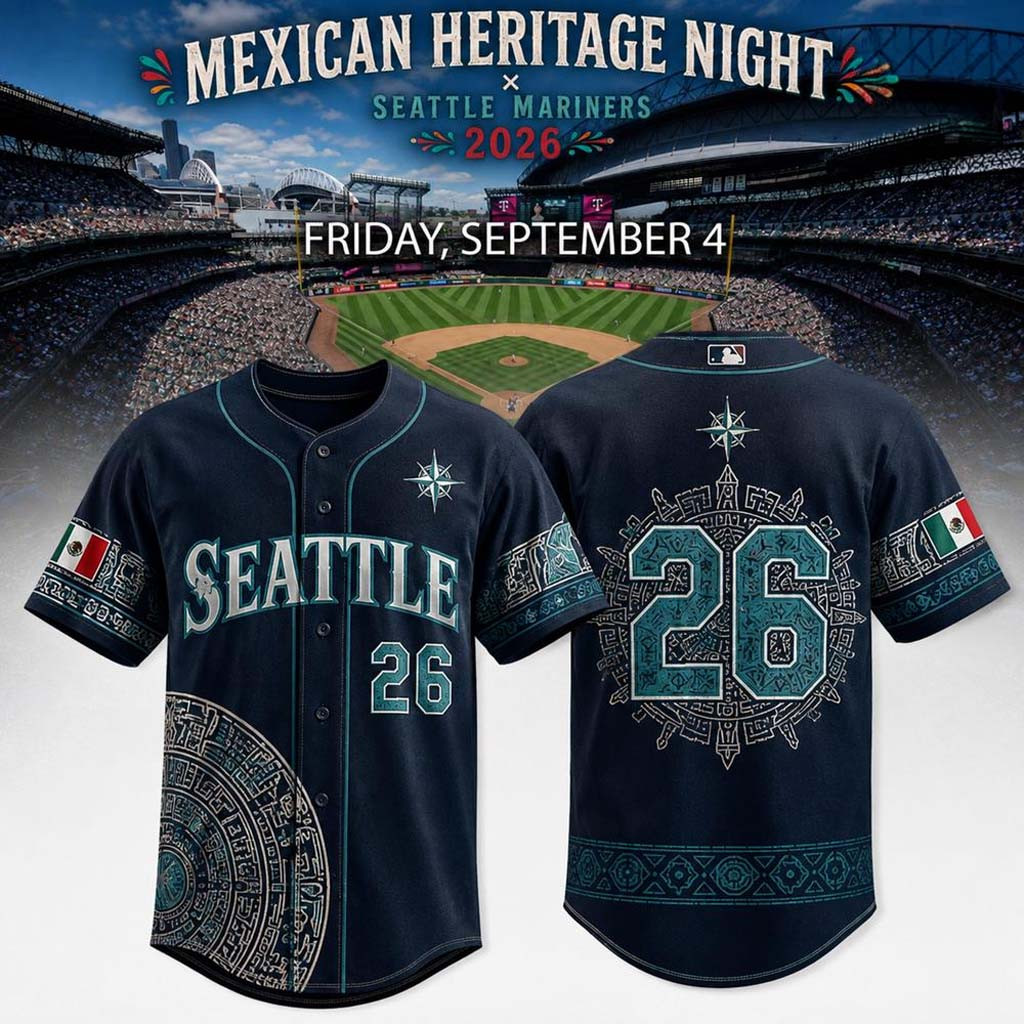 Seattle Mariners X Mexican Heritage Night 2026 Baseball Jersey Mariners Merch Fan Apparel - Kdjoy