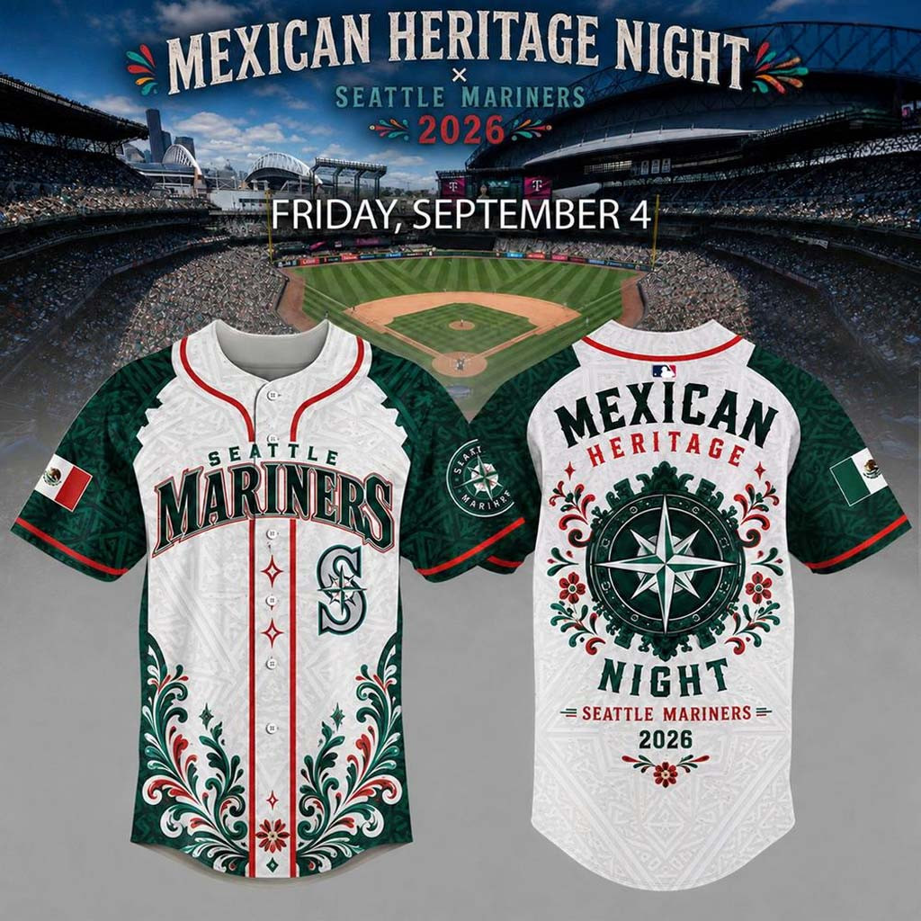 Seattle Mariners X Mexican Heritage Night 2026 Edition Baseball Jersey Seattle Mariners Merch - Kdjoy Seattle Mariners X Mexican Heritage Night 2026 Edition Baseball Jersey Seattle Mariners Merch - Kdjoy