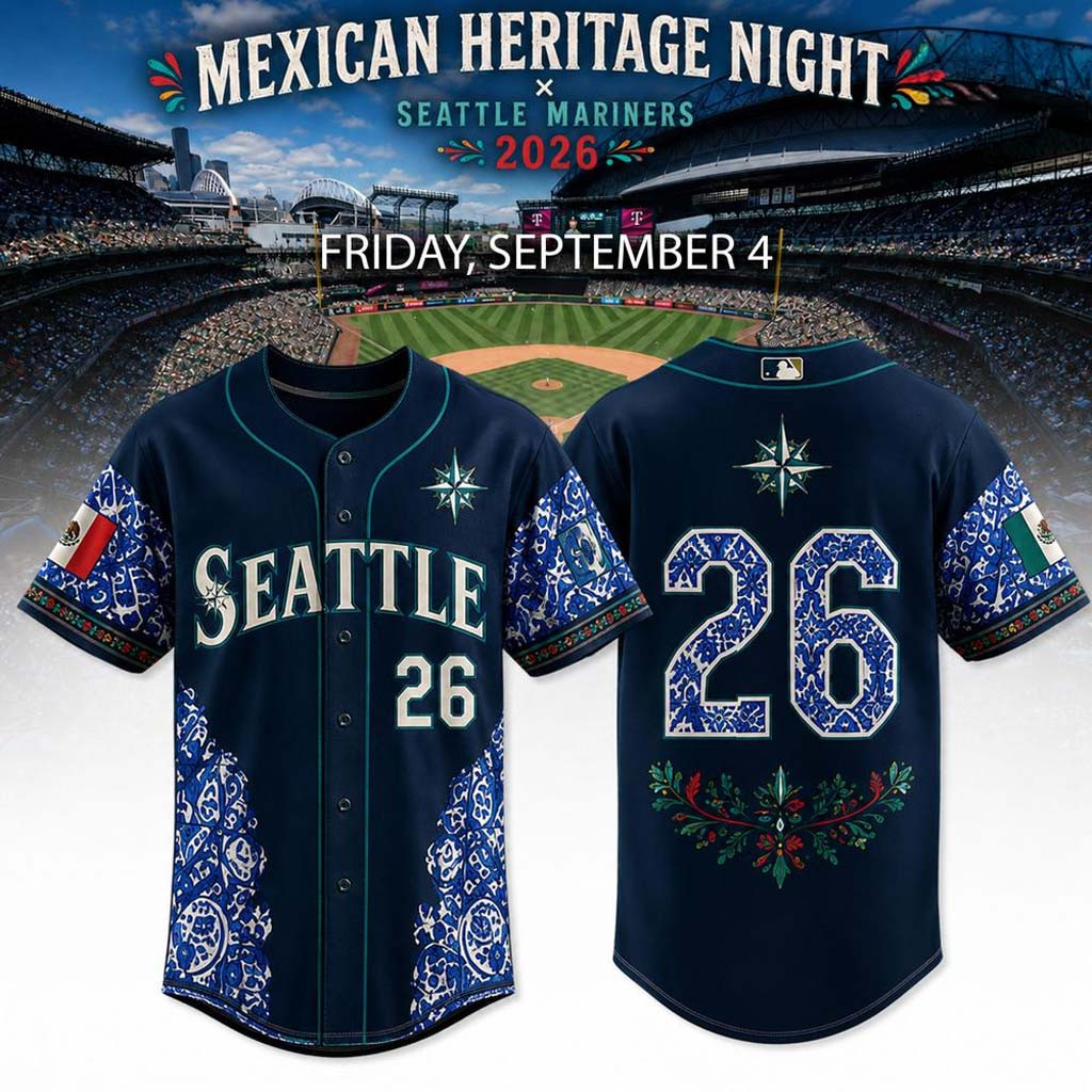 Seattle Mariners X Mexican Heritage Night 2026 Jersey Seattle Baseball Merch Gift For Fans - Kdjoy Seattle Mariners X Mexican Heritage Night 2026 Jersey Seattle Baseball Merch Gift For Fans - Kdjoy