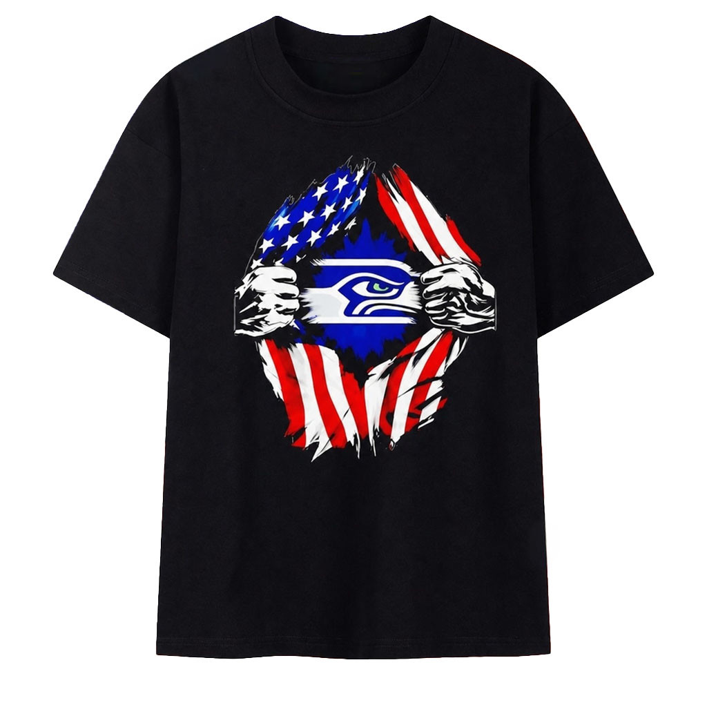 Seattle Seahawks American Flag Ripped Chest T-Shirt Seattle Seahawks Merch Fans Gifts - Kdjoy Seattle Seahawks American Flag Ripped Chest T-Shirt Seattle Seahawks Merch Fans Gifts - Kdjoy
