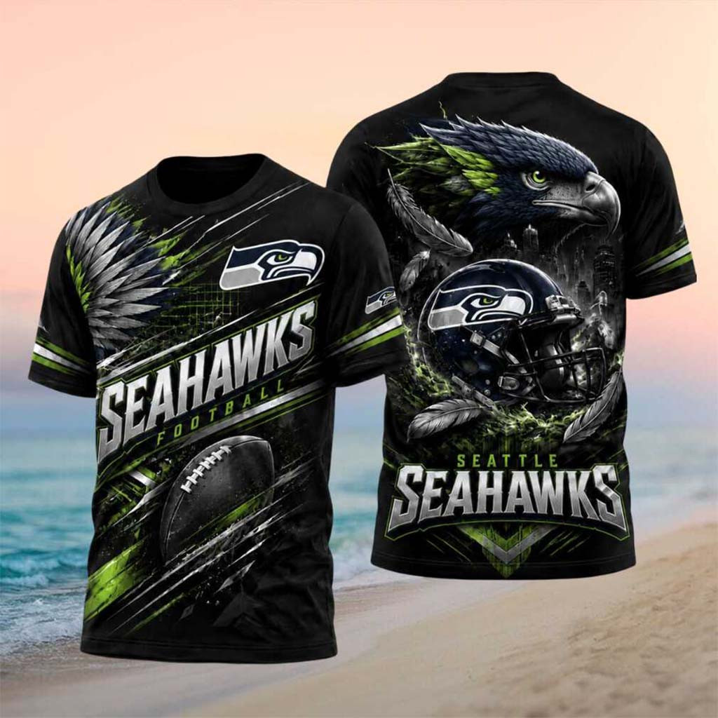 Seattle Seahawks Football Fierce Hawk Helmet Shirt Seattle Seahawks Merch Gift For Fans - Kdjoy