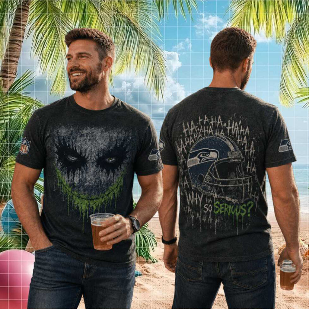 Seattle Seahawks Joker Helmet Why So Serious Shirt Seattle Seahawks Merch Game Day Outfits - Kdjoy