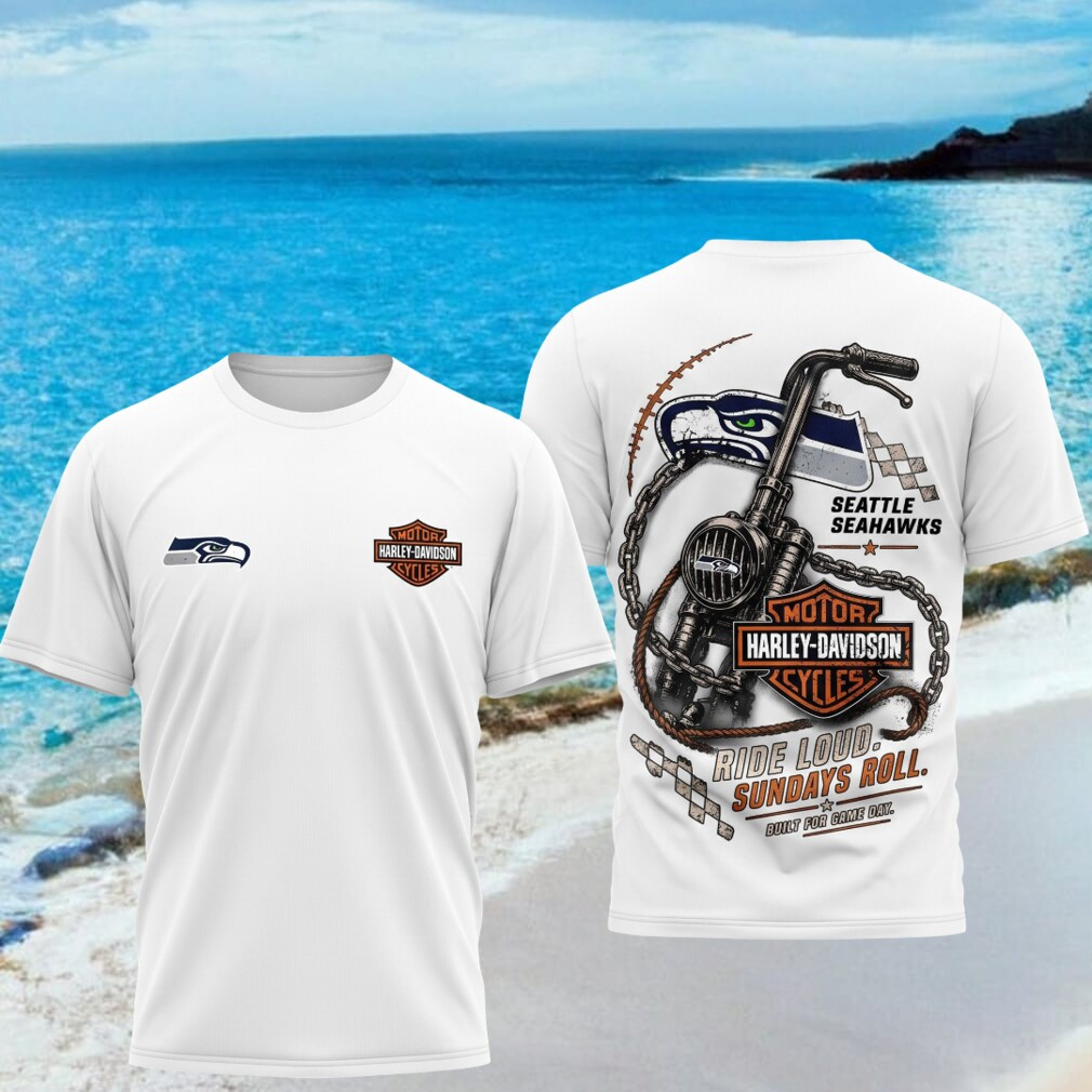 Seattle Seahawks Motorcycle Ride Loud Sundays Roll Biker Shirt Seahawks Merch Gifts For Fan - Kdjoy