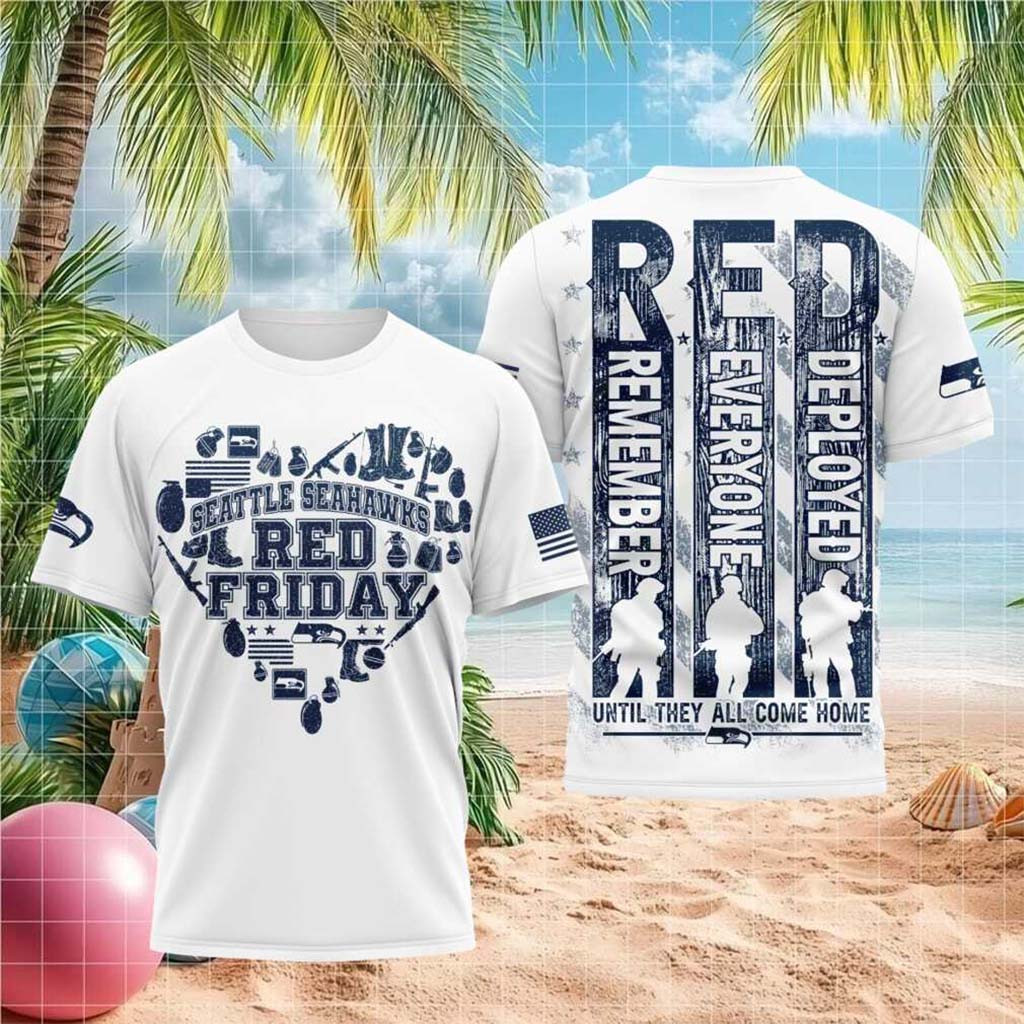 Seattle Seahawks Red Friday Military Support Shirt Seattle Seahawks Merch Gifts For Veteran - Kdjoy