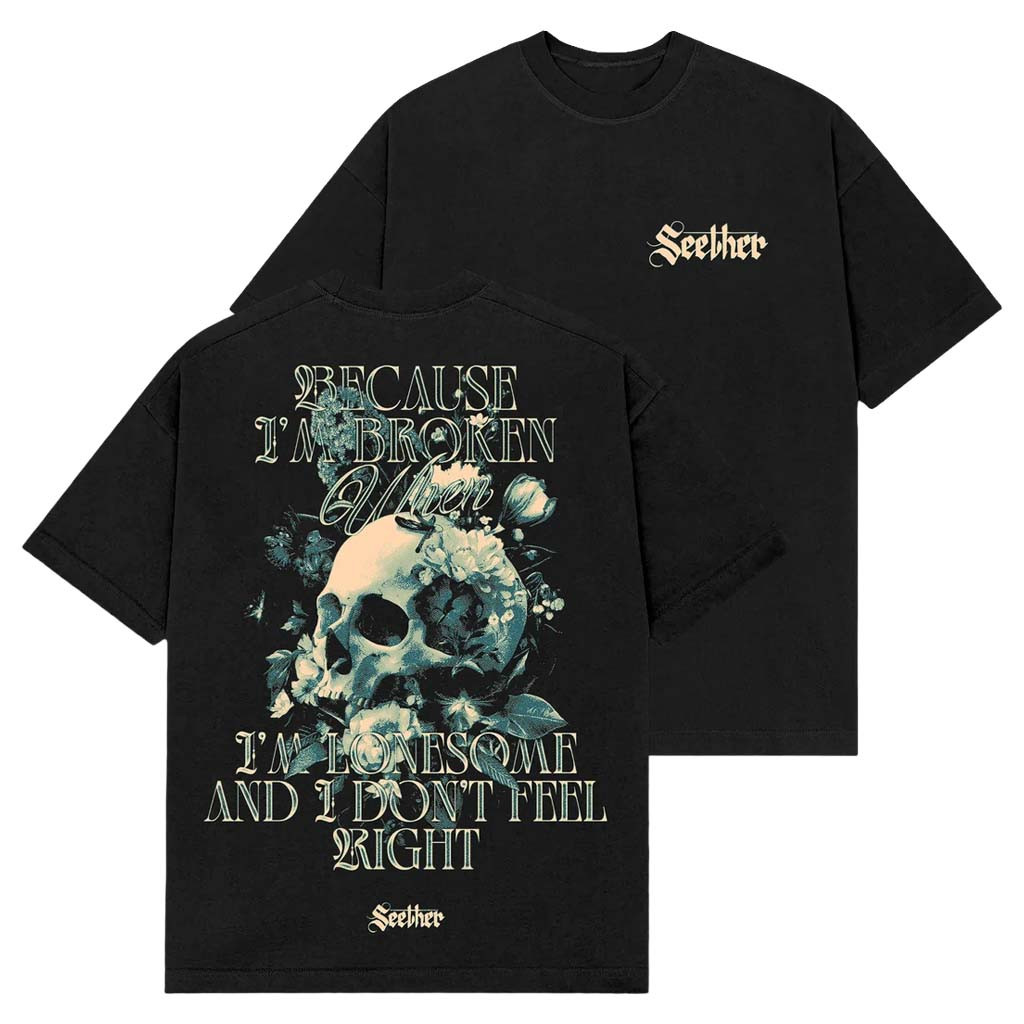 Seether Merch 2026 Broken Lyrics T-Shirt Best Gifts For Rock Music Lovers - Kdjoy