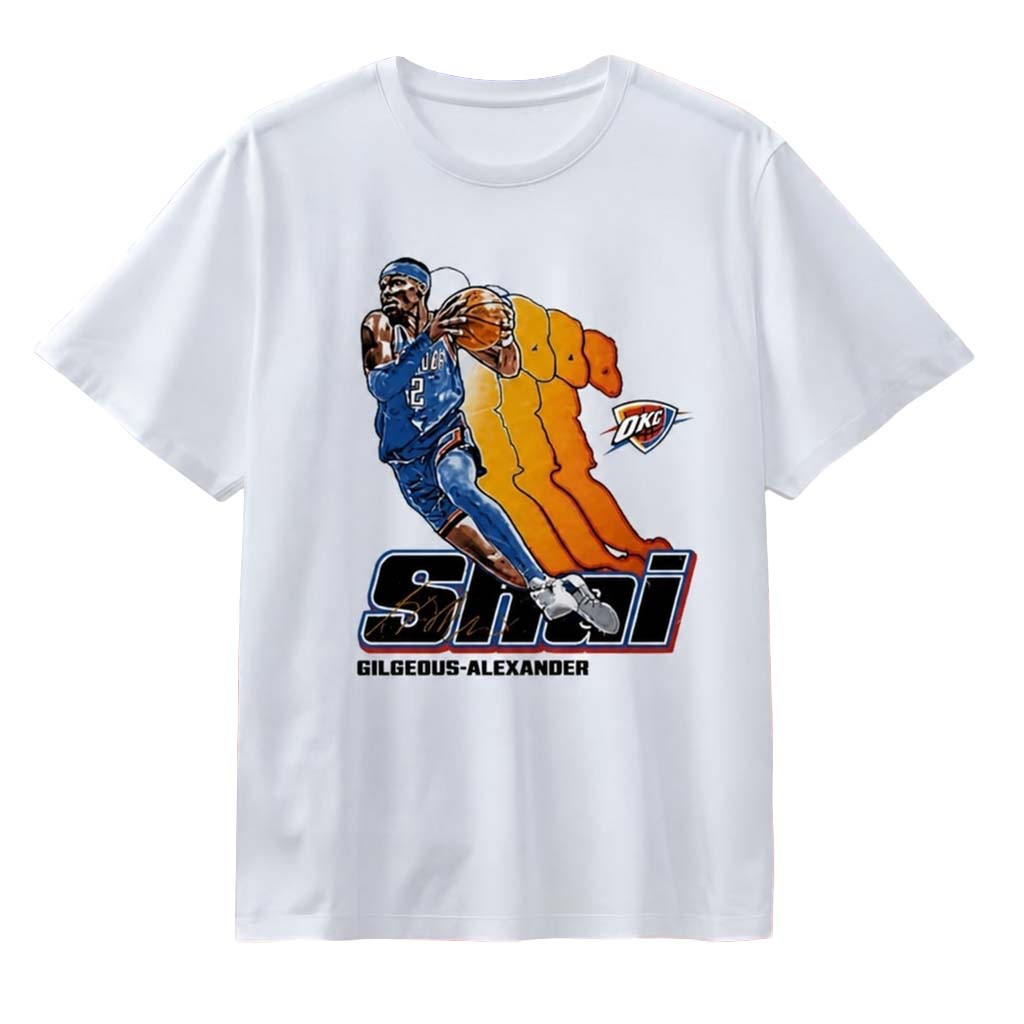 Shai Gilgeous Alexander Oklahoma City Thunder Signature 2 Retro Vibe Graphic T-Shirt Fan Gear - Kdjoy