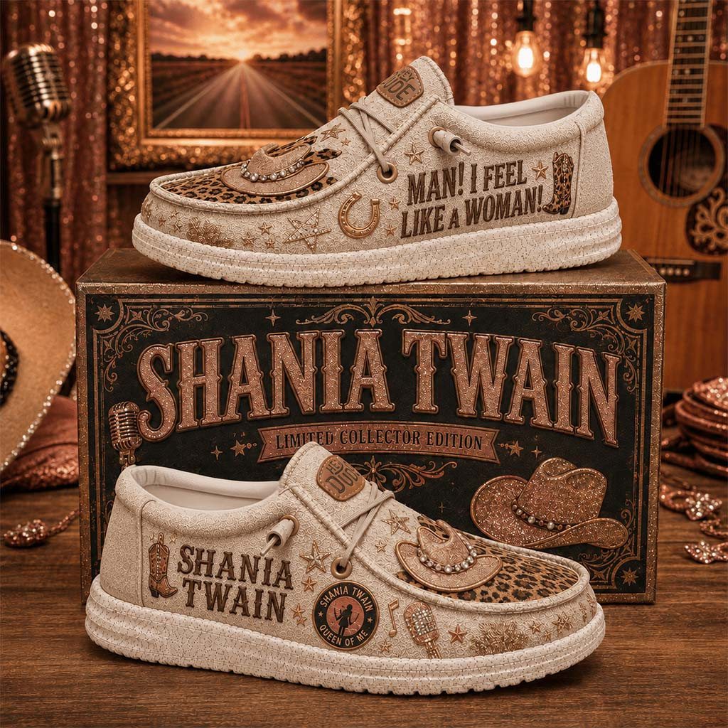 Shania Twain Man I Feel Like A Woman Shoes Shania Twain Merch Gift For Country Fans - Kdjoy Shania Twain Man I Feel Like A Woman Shoes Shania Twain Merch Gift For Country Fans - Kdjoy