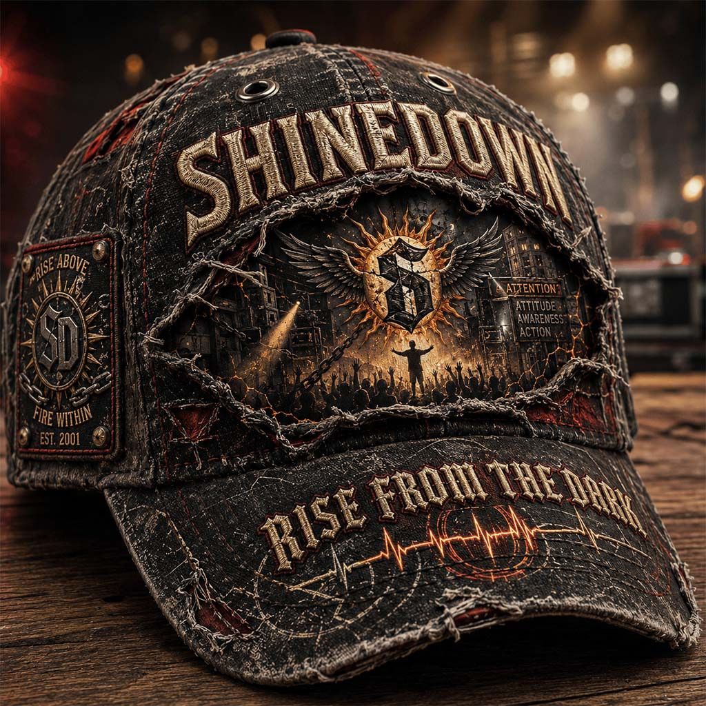 Shinedown Rise From The Dark Hat Shinedown Merch Present For Rock Band Fans - Kdjoy