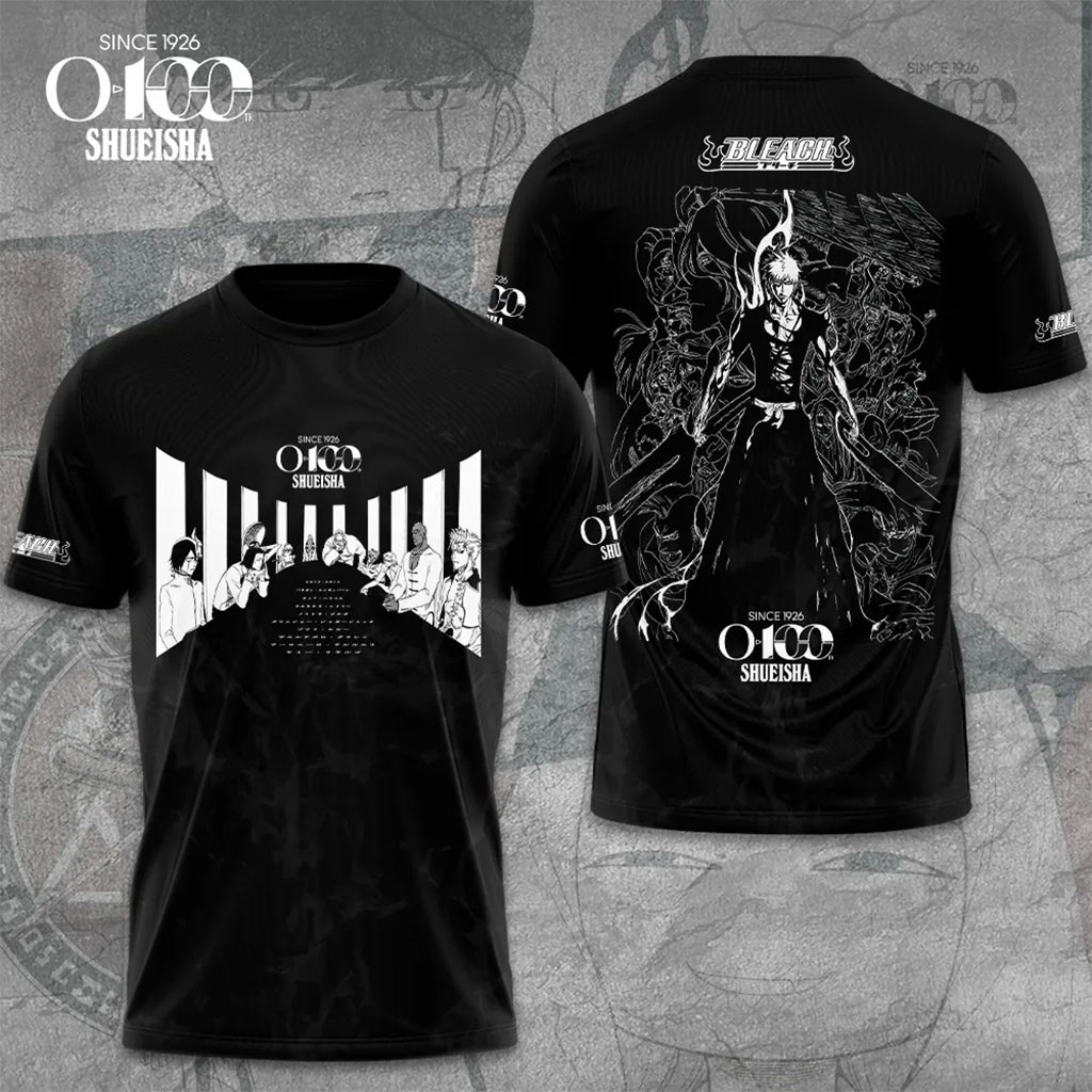 Shueisha x Bleach 100th Anniversary T-Shirt Shueisha Merch Gifts For Anime Fans - Kdjoy Shueisha x Bleach 100th Anniversary T-Shirt Shueisha Merch Gifts For Anime Fans - Kdjoy