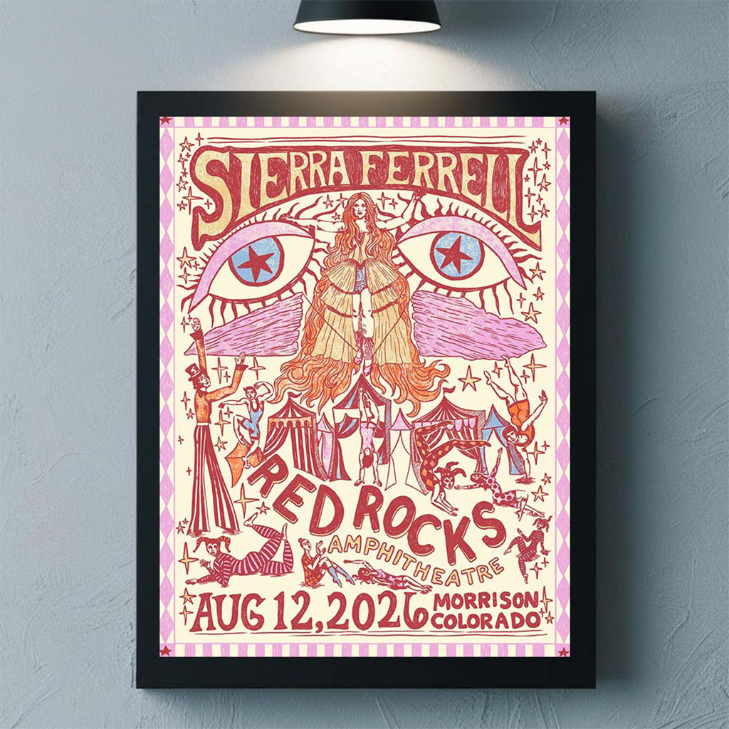 Sierra Ferrell Red Rocks 2026 Event Poster Home Decor Sierra Ferrell Merch Present For Fans - Kdjoy
