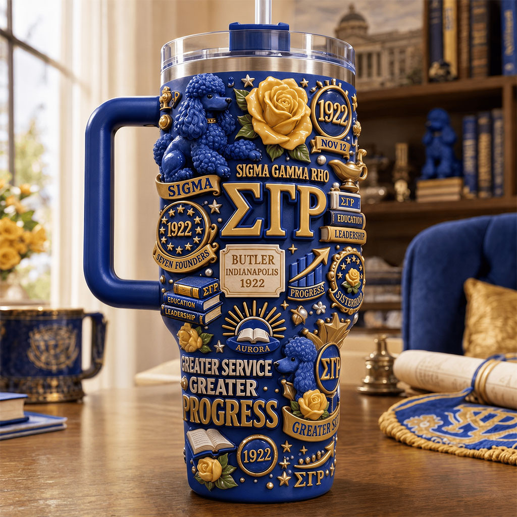 Sigma Gamma Rho Merch Greater Service Greater Progress Tumbler Gifts For Friends