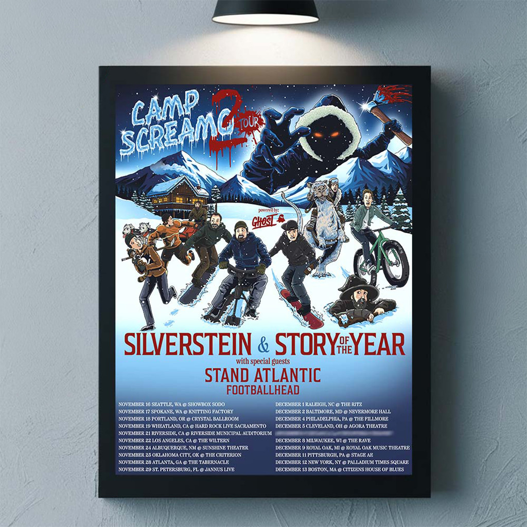 Silverstein Merch Camp Screamo 2 Tour 2026 Schedule Dates Poster Gifts For Rock Lovers - Kdjoy